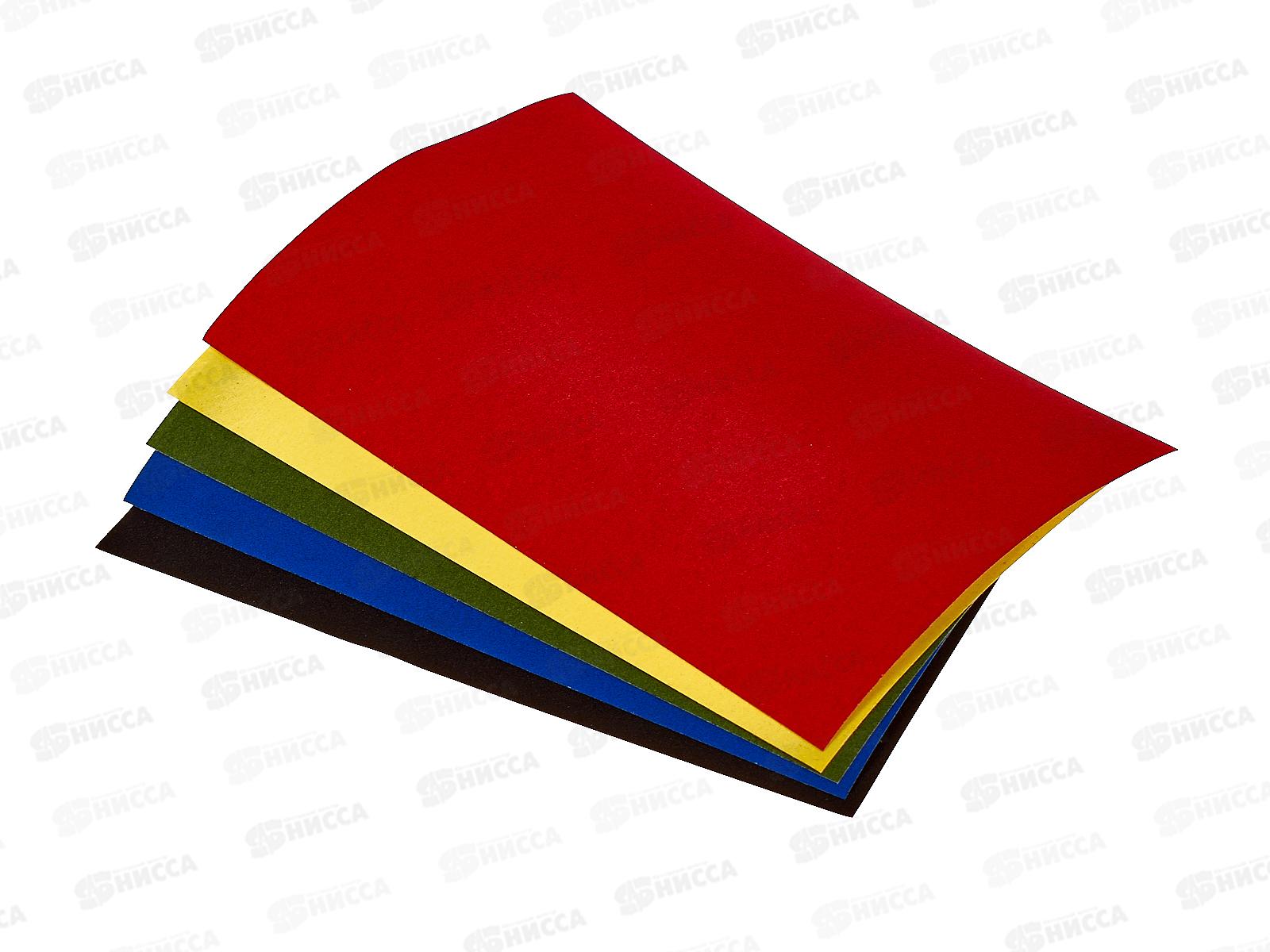 Набор цветной бархатной бумаги А5, 5цв.5л. (пакет на европодвесе), ЦББ-3412 *40