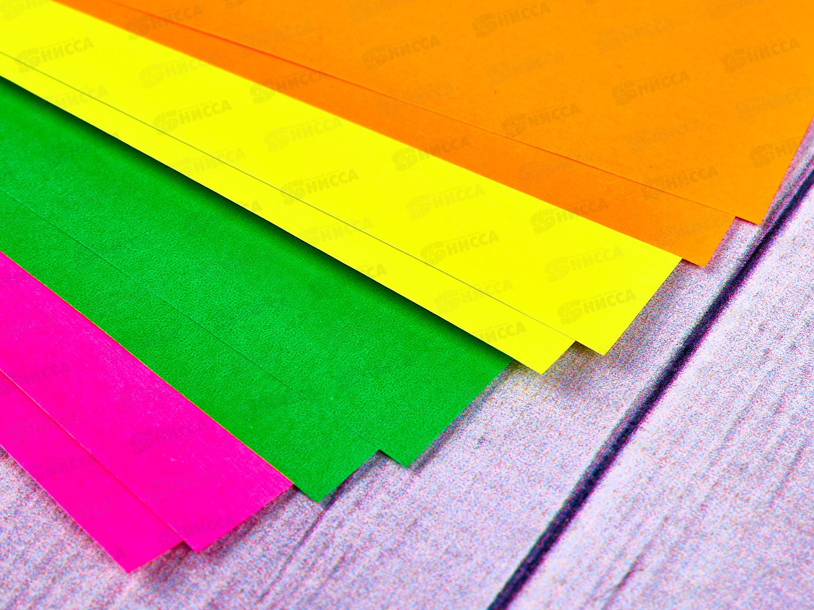 Набор цветной флуоресцентной бумаги А4, 4цв.8л. (пакет на европодвесе), ЦБФ-3450 *40