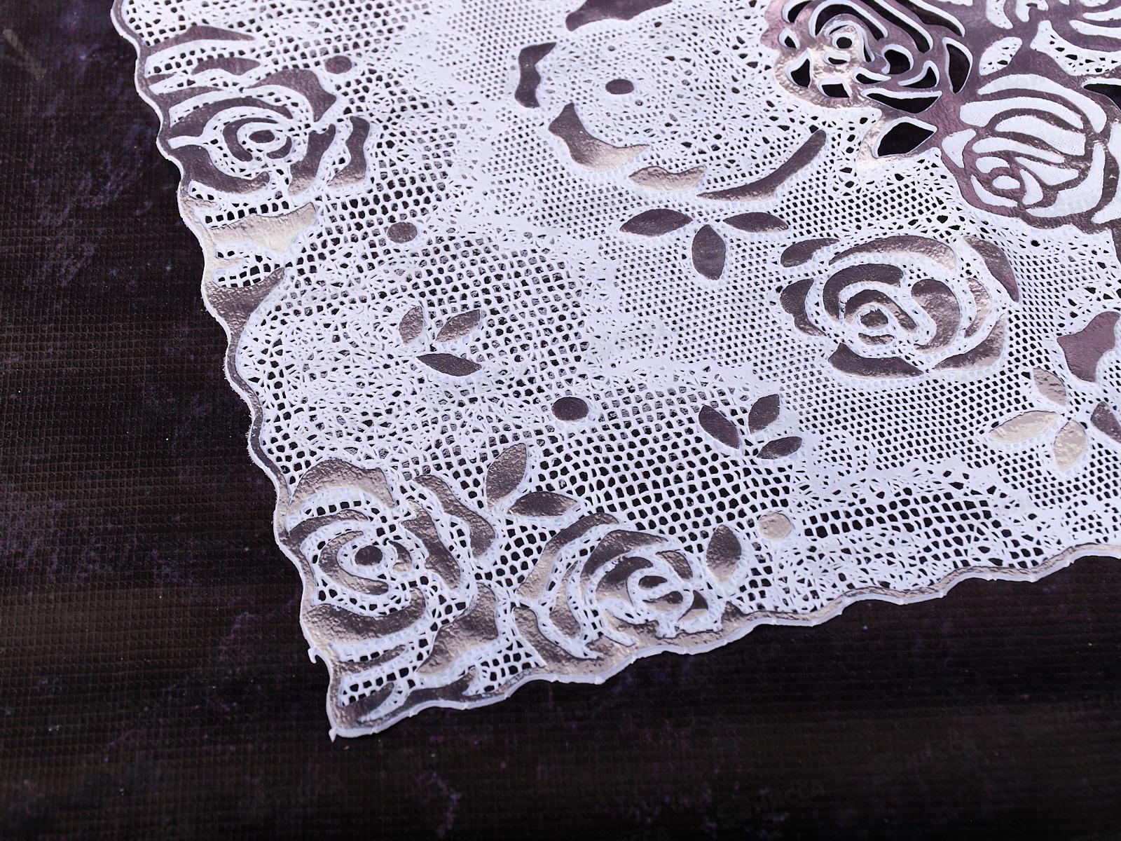 Салфетка ажурная GRACE Лейс 30*46 LO-1011В(1076В) сереб прям 93494 *12