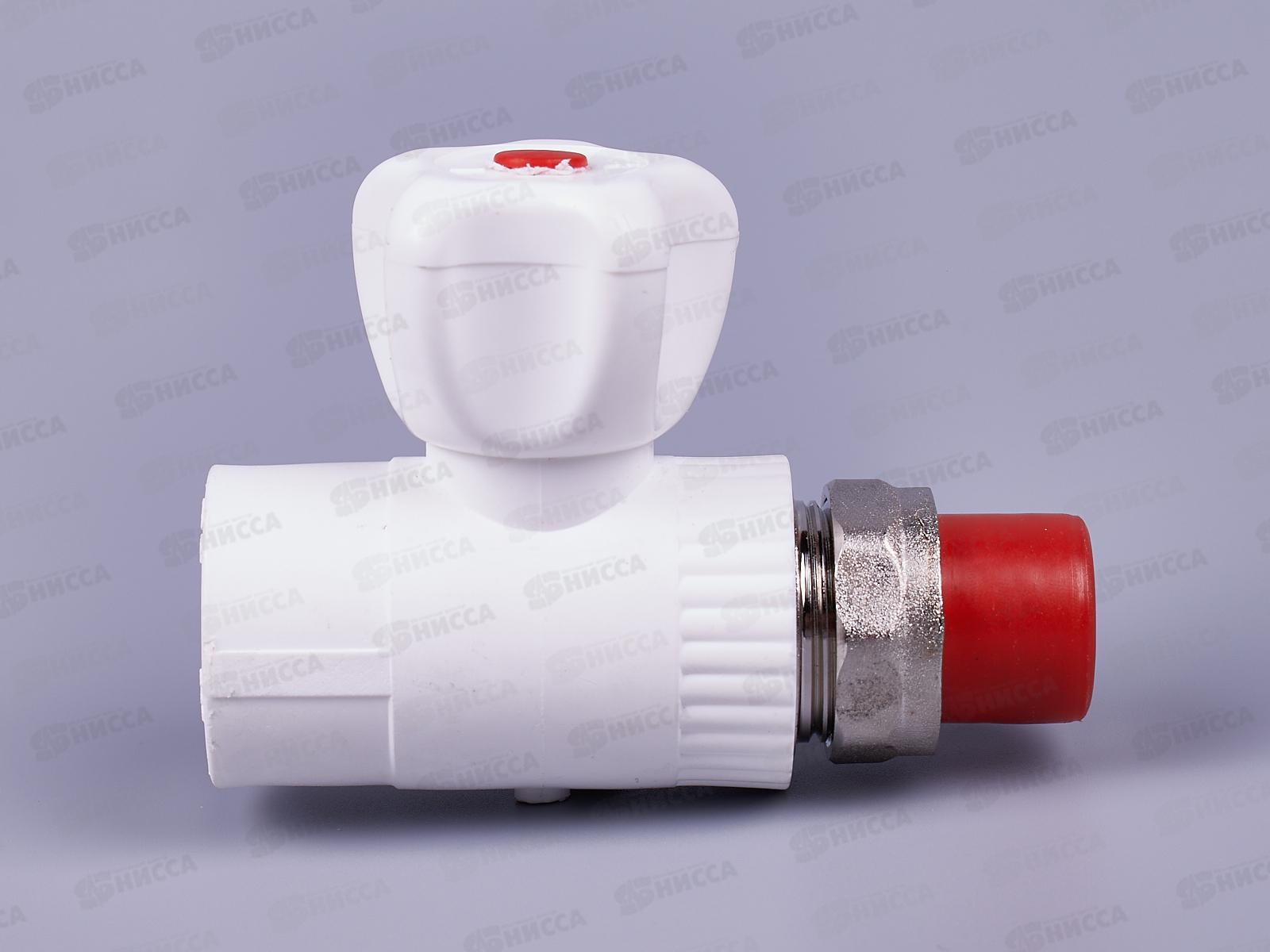 Кран шаровый полипропиленовый для радиатора прямой DN25*1/2&quot, 03639 Aqualink *10