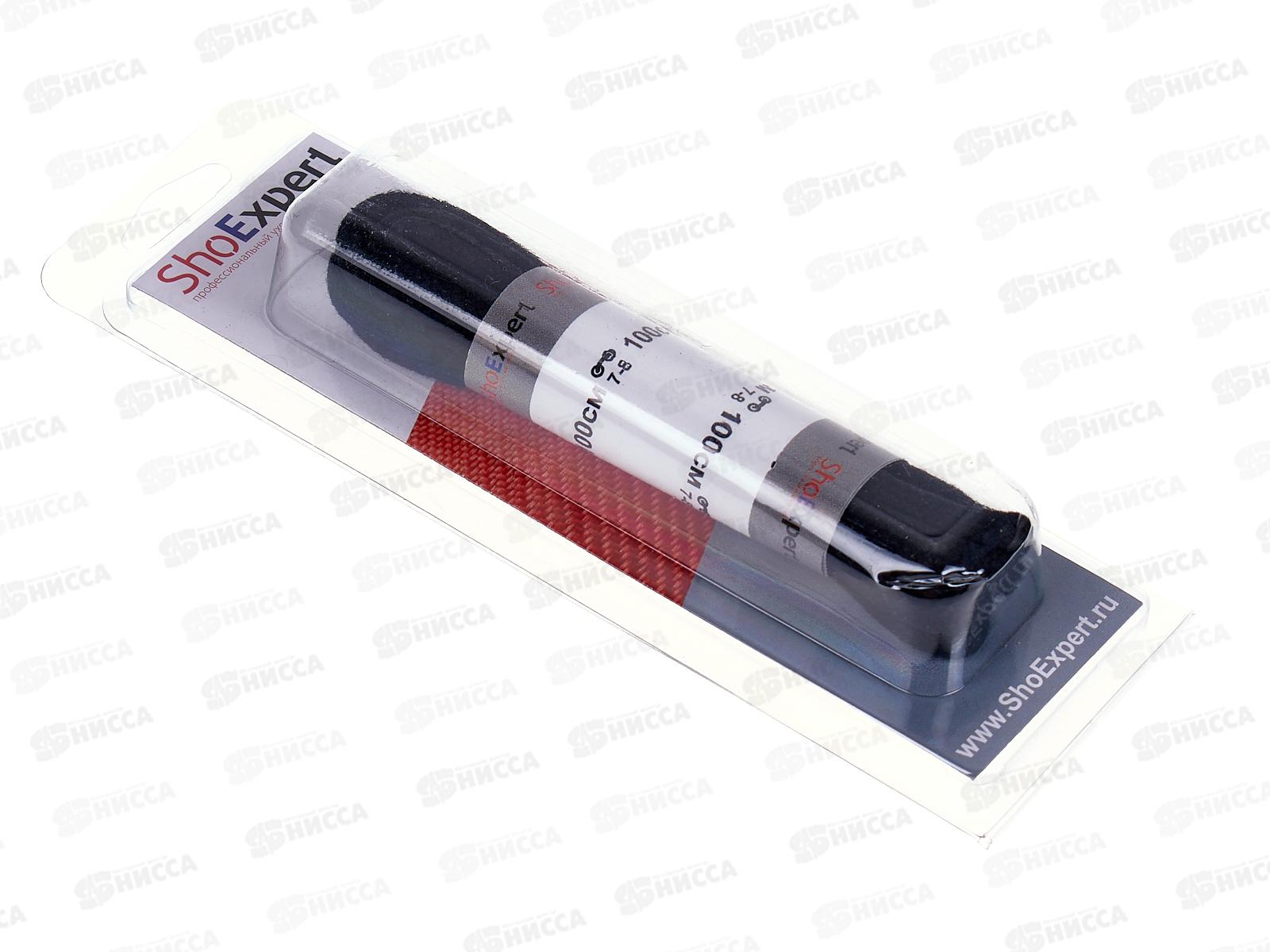 SHOExpert шнурки толстые вощеные хлопчатобумажные 100см Черные на блистере *10