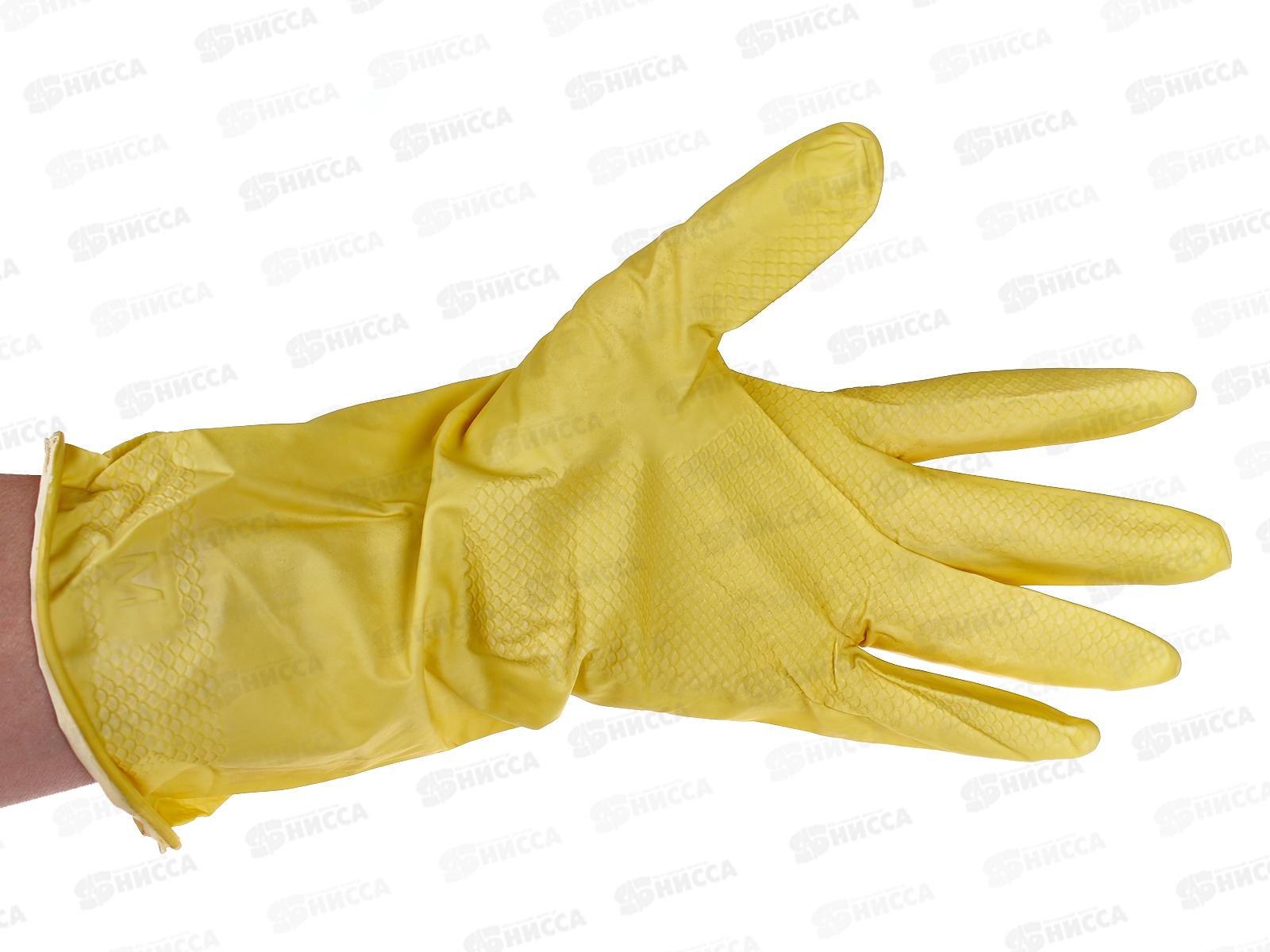 Перчатки латексные Для деликатной уборки желтые M DGL017L 648 *12/240
