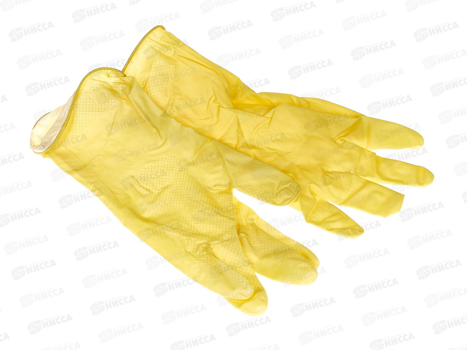 Перчатки латексные Для деликат уборки желтые L DGL018L 647 *12/240