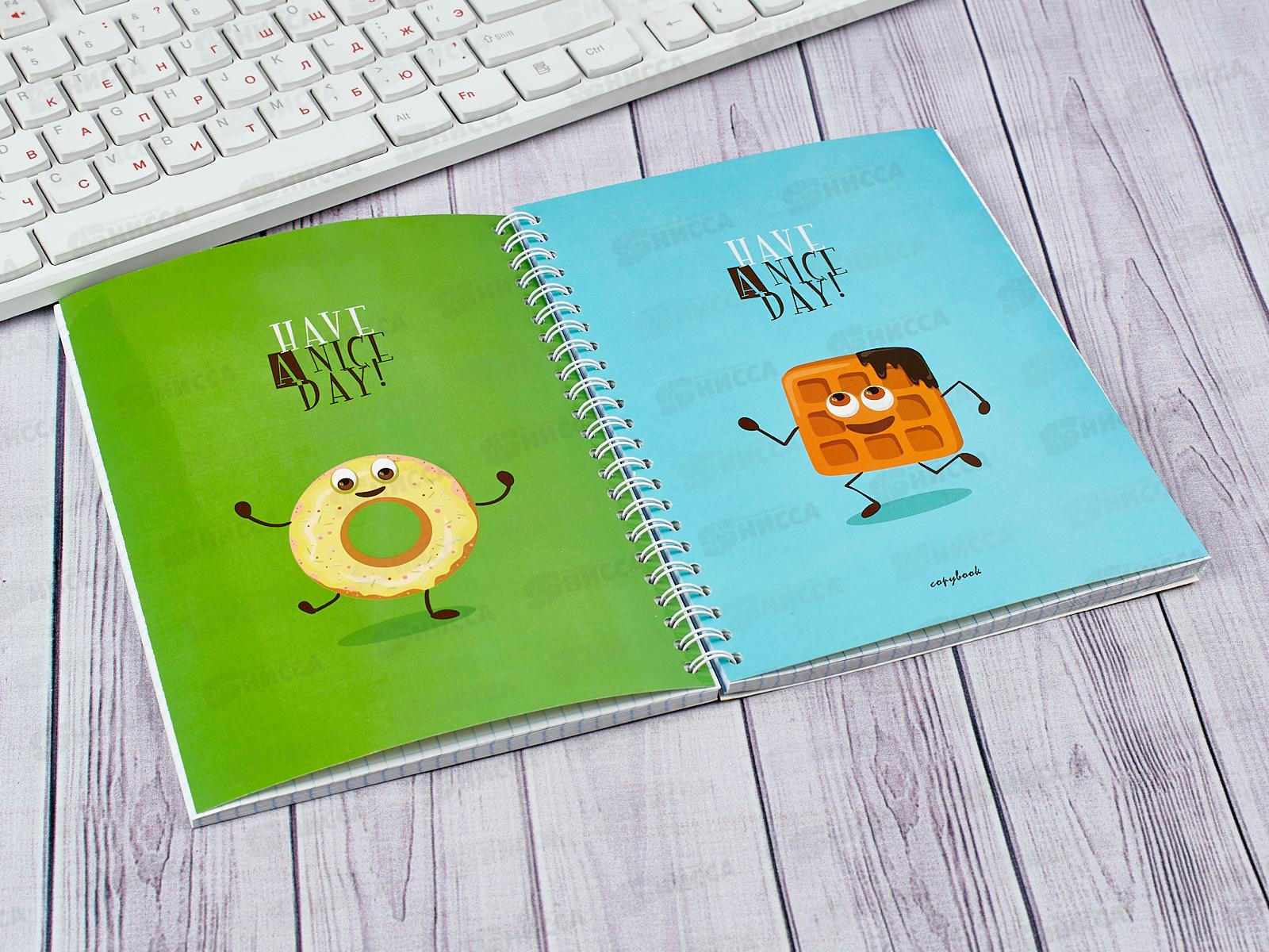 Тетрадь 96листов клетка  Апплика перевертыш Сладкого дня, на гребне 0380-25 *40