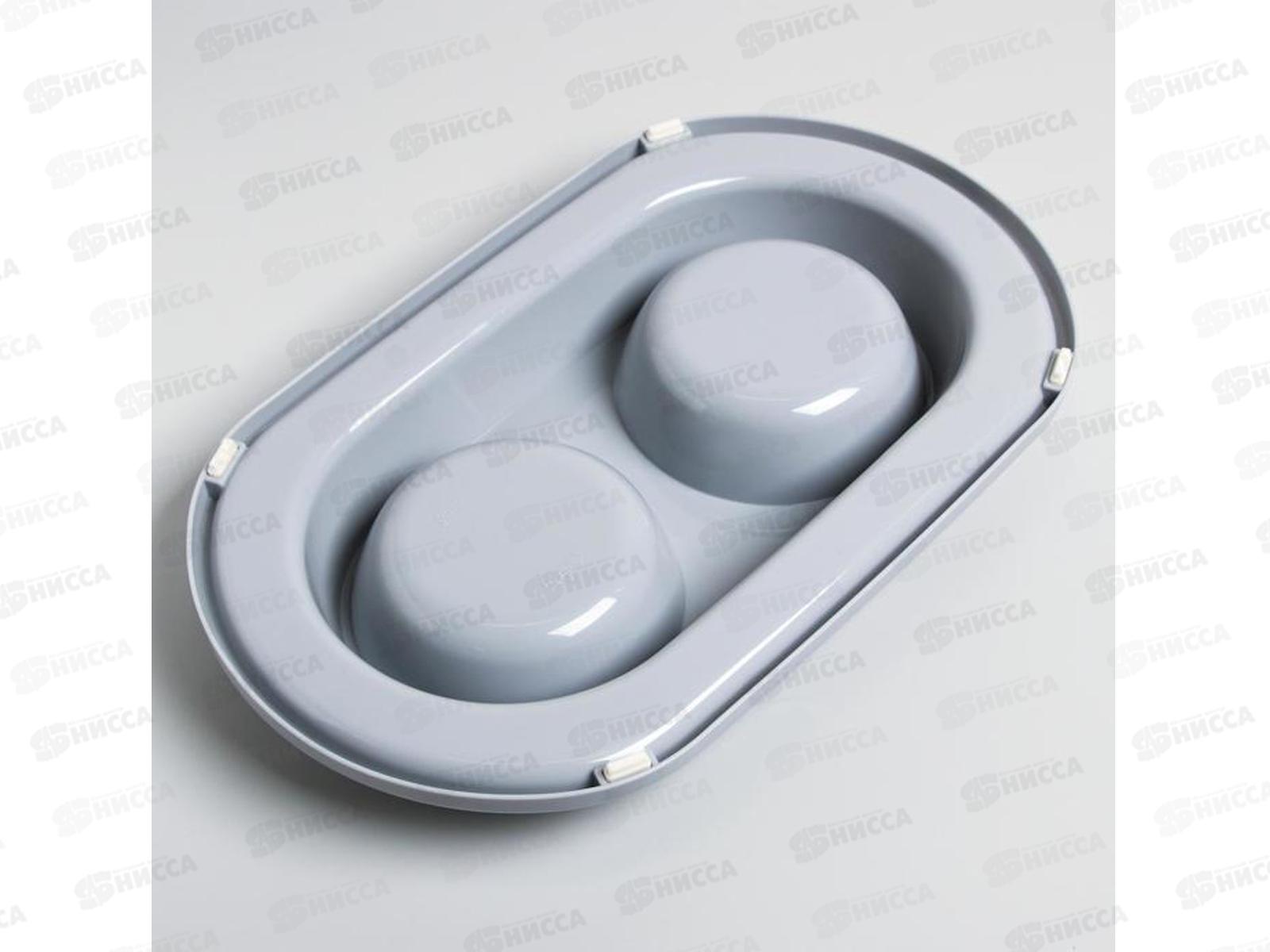 Миска для животных &quotМур-мяу&quot 0,3л двойная серый М8496 *9