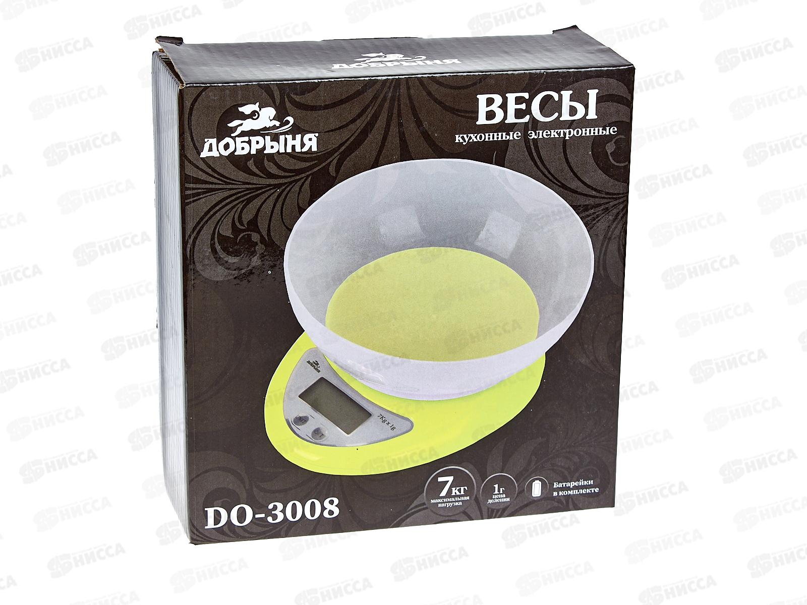 Весы кухонные DO-3008 с чашей 7кг. салатовые Добрыня