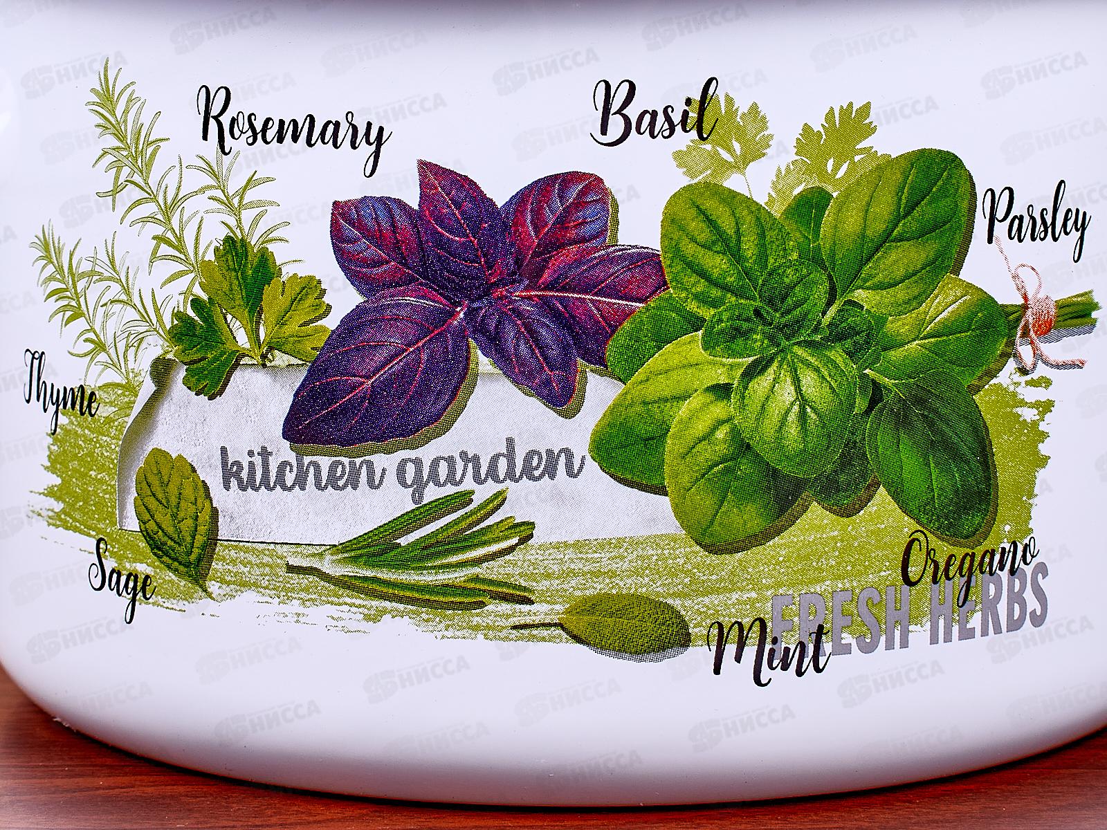 Кастрюля 3,0л эмалированная с рисунком 01-Б1612/4 Базилик *4