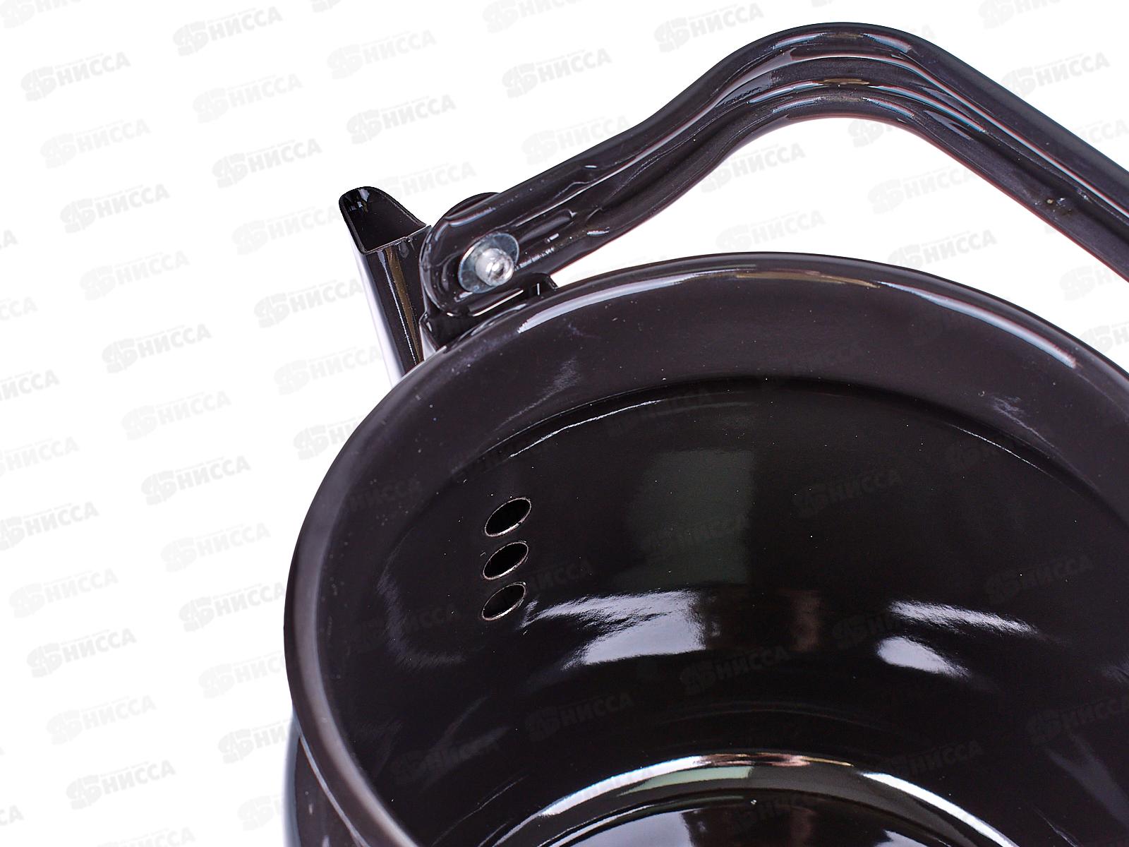 Чайник 3,5л декоративный сферический красно-черный с кнопкой С2716.38