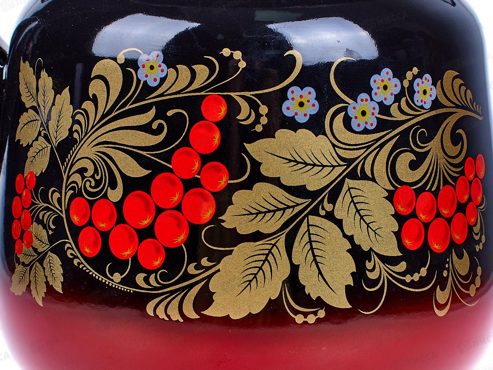 Чайник 3,5л декоративный сферический красно-черный с кнопкой С2716.38