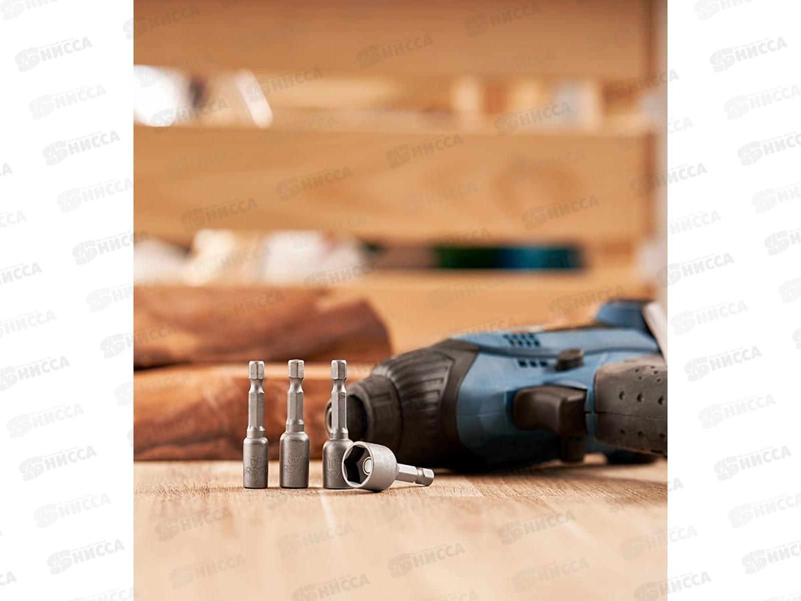 Набор ключей-насадок 6/8/10/13х48мм 1/4&quot магнитных с шестигранной головкой REXANT, 92-0408