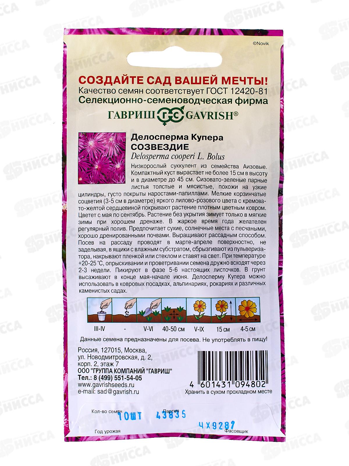 Делосперма Созвездие гранул пробирка 10шт *10 ГШ