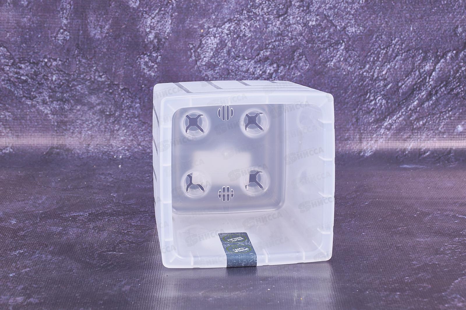 Горшок для цветов Квадро 1,2л Прозрачный (с вкладкой) *16