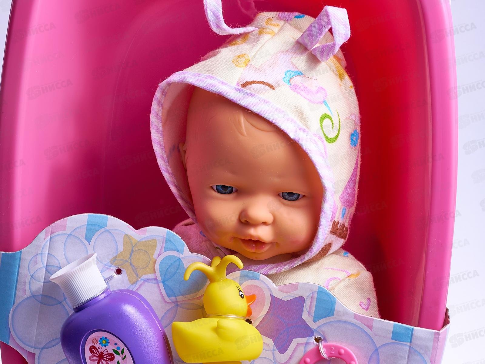 Пупс &quotВесёлый&quot 35см с соской + ванночка, 78575 в коробке *4