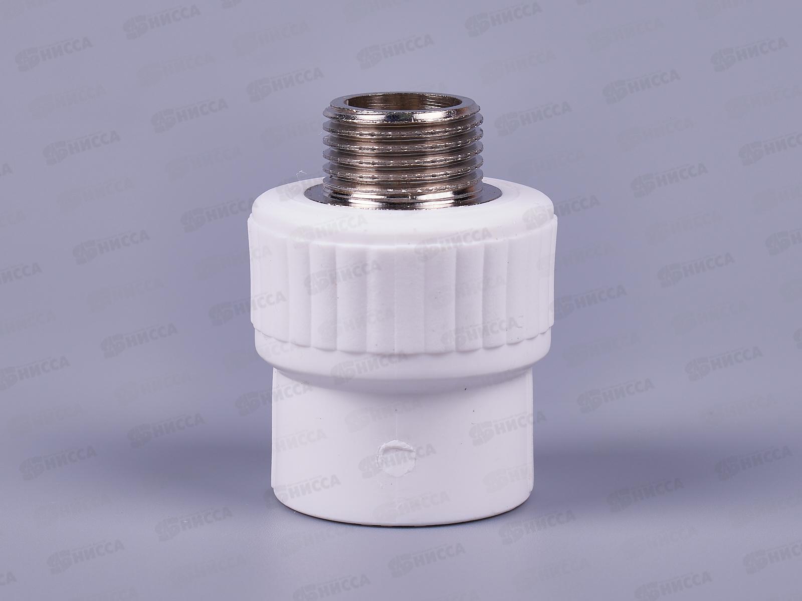 Муфта полипропилен комбинированная наружная резьба DN25*1/2 Aqualink, 03587 *10/140