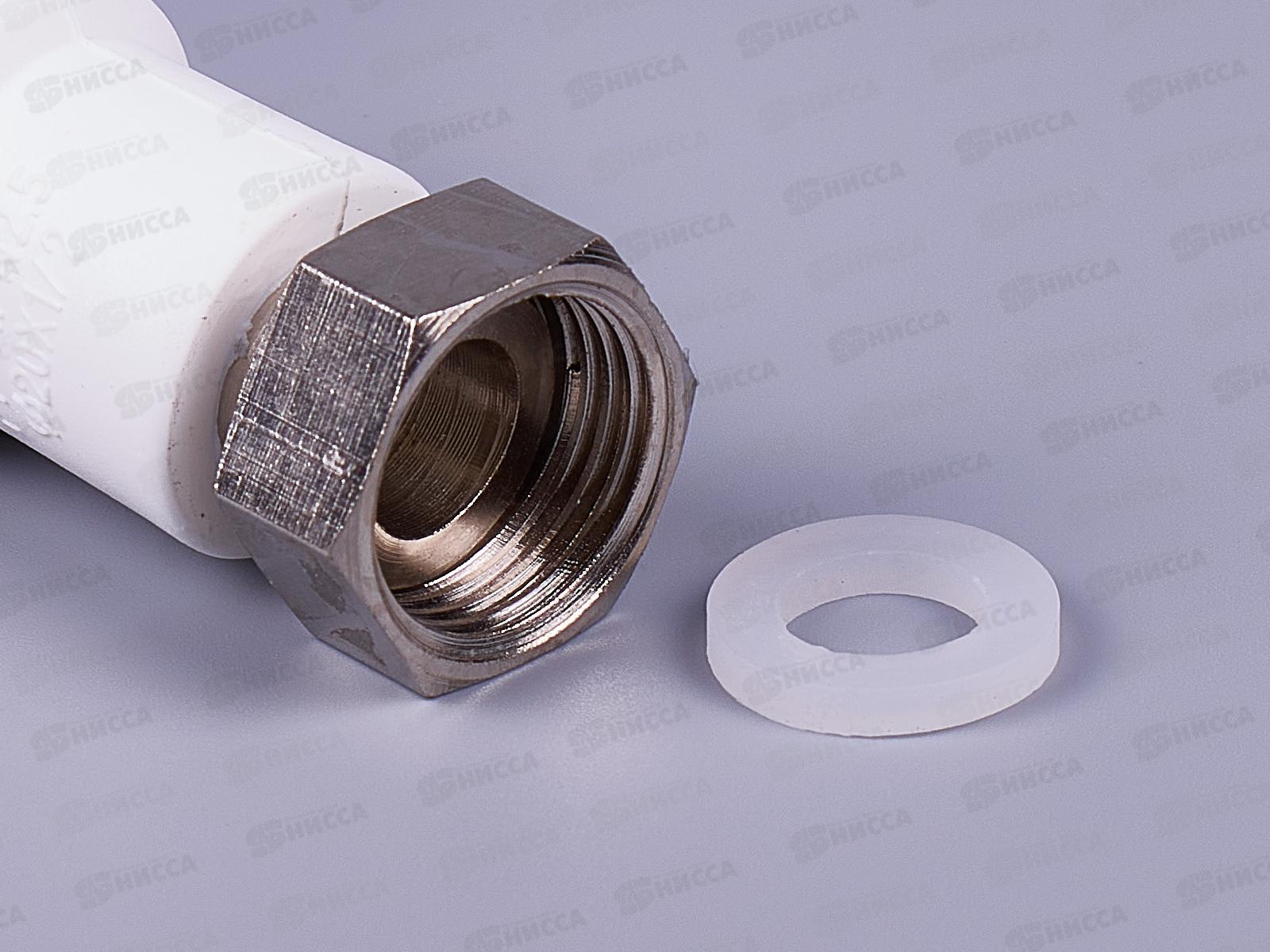 Муфта полипропилен комбинированная с накидной гайкой внутренняя резьба  DN20*1/2&quot Aqualink, 03603 *10/200