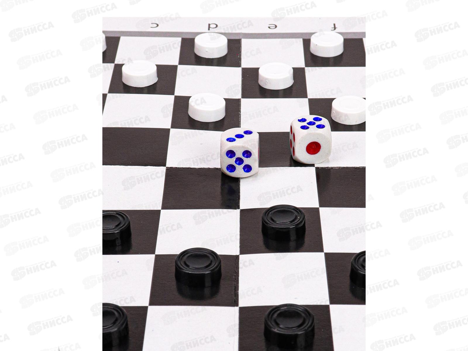 Нарды и шашки в пакете+2поля 28,5х28,5см, ИН-0162 *25