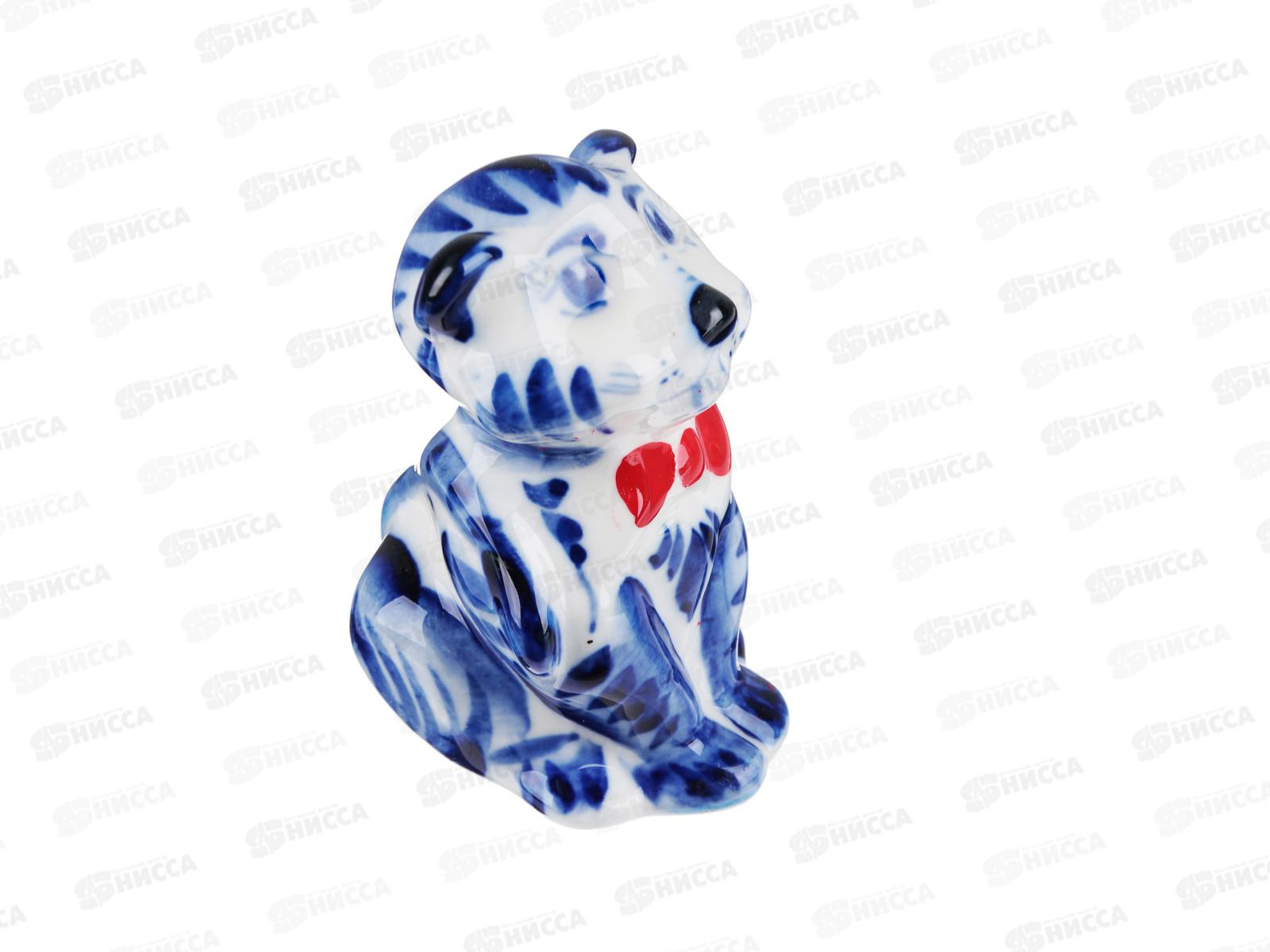 Фигура Тигрёнок, гжель цветная, 9,5х5х4см, 398-401  г