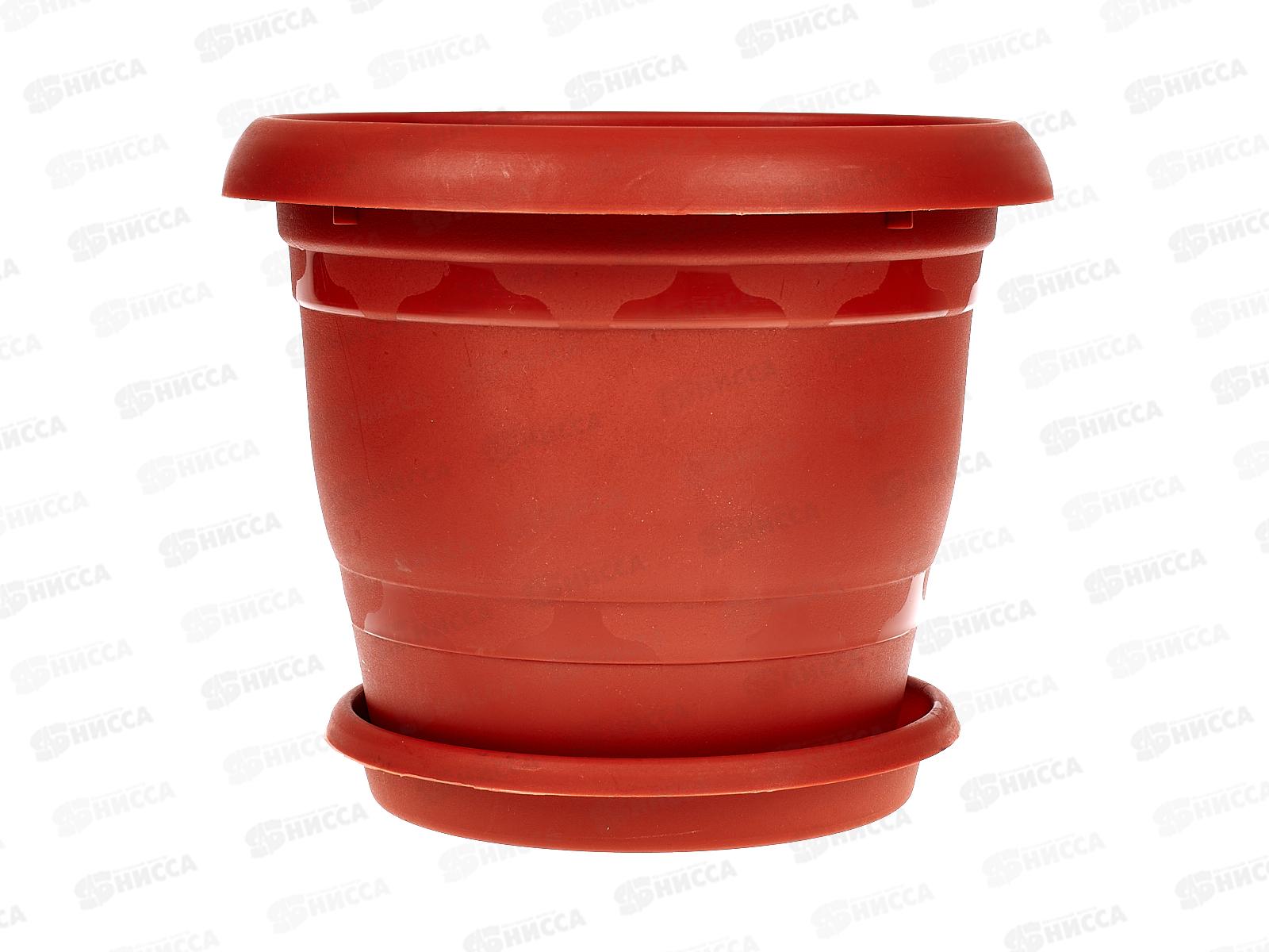 Кашпо ТОПРАК 1,8л с поддоном терракотовый  *40 (Ангора)