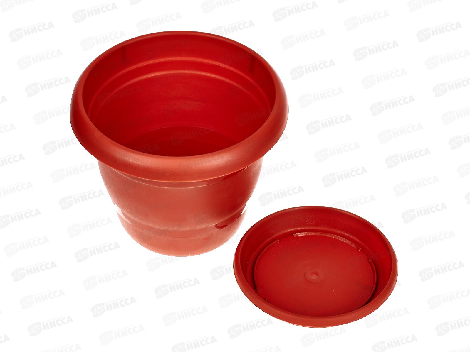 Кашпо ТОПРАК 1,8л с поддоном терракотовый  *40 (Ангора)