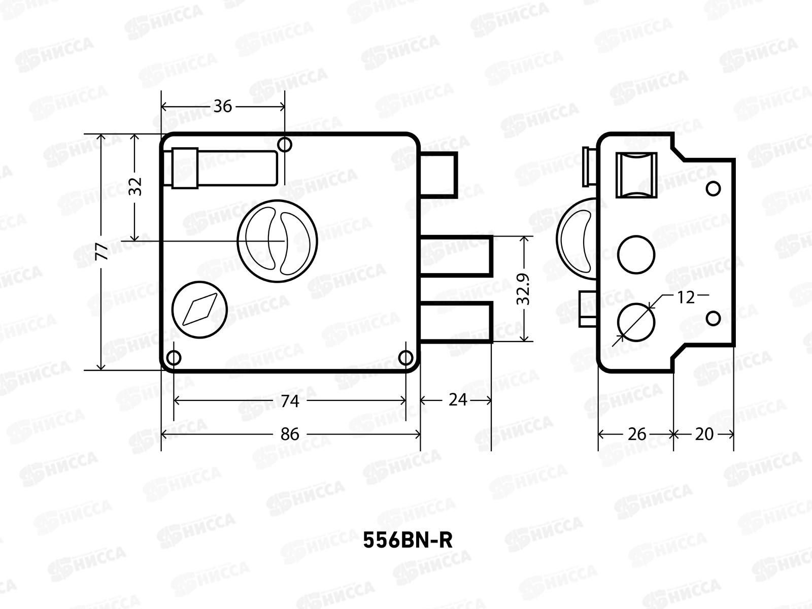 Замок накладной Аллюр BN-R 556 *20 184