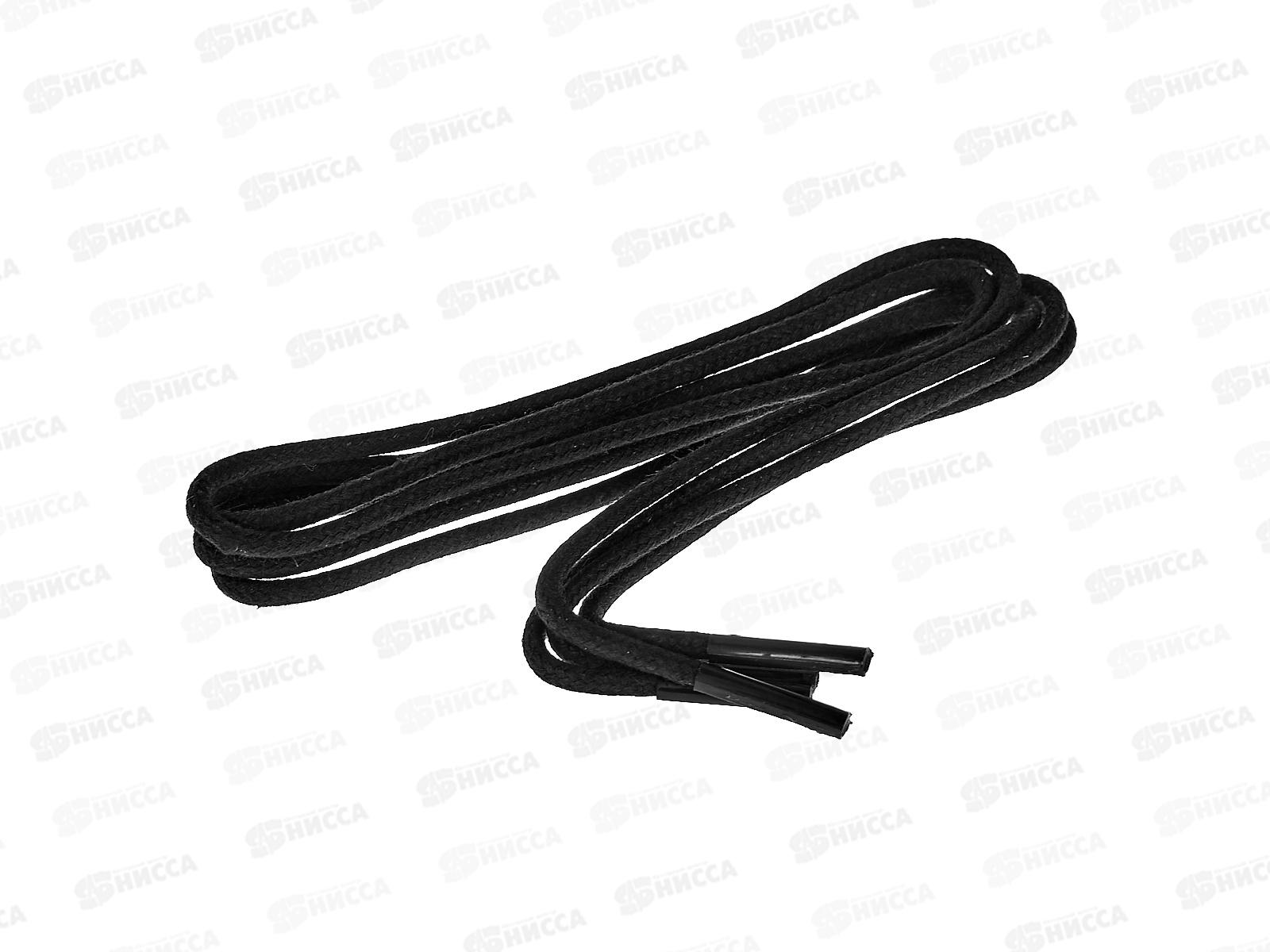 SHOExpert шнурки тонкие вощеные  хлопчатобумажные 60см черные на блистере *10