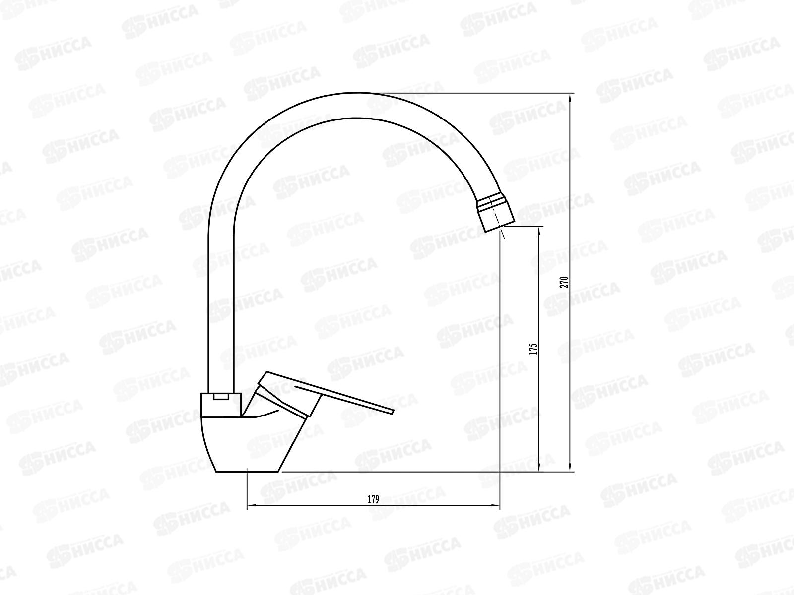 Смеситель СоюзКран для кухни высокий излив керамика 567-056 г