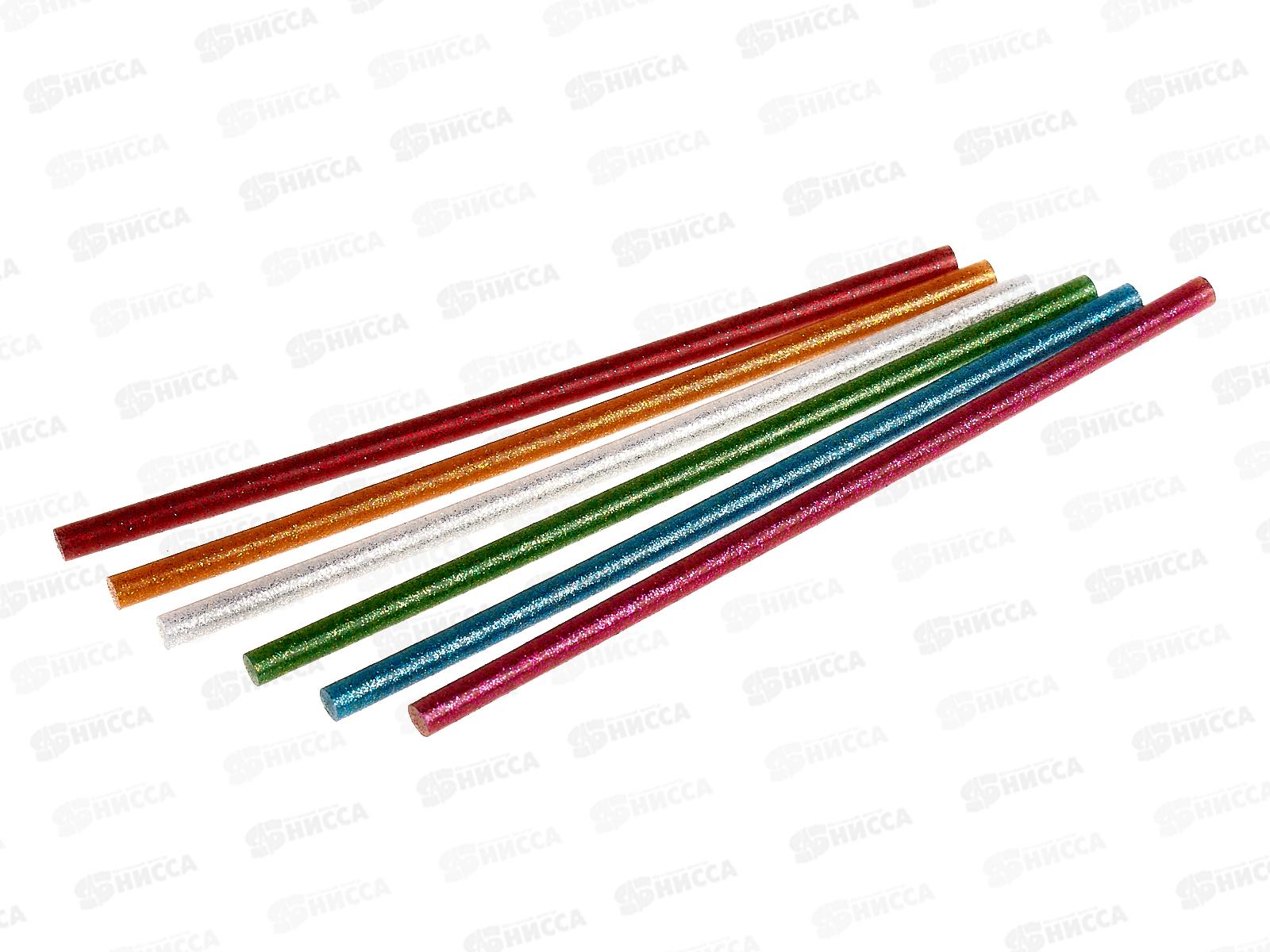 Клеевые стержни MAZARI 6шт. ,с блёстк,М-4387ОРР