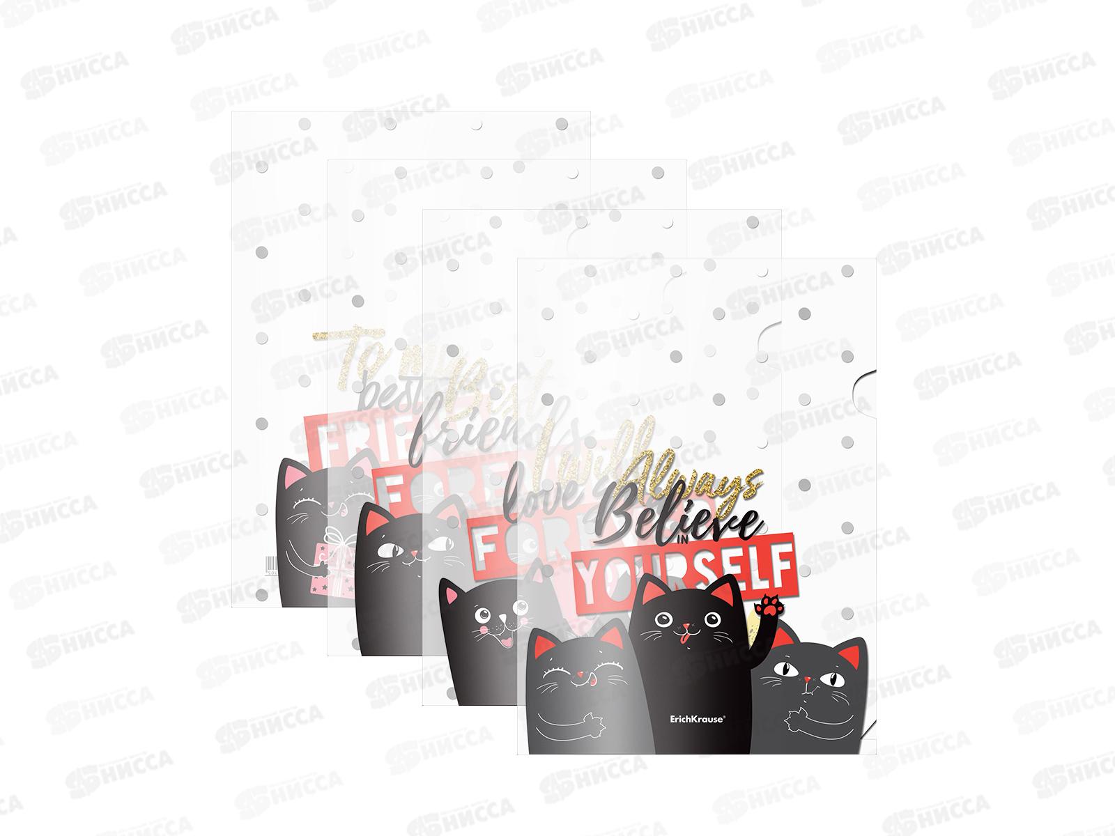 Папка-уголок EK54890 А4 4шт Feline Frends *50