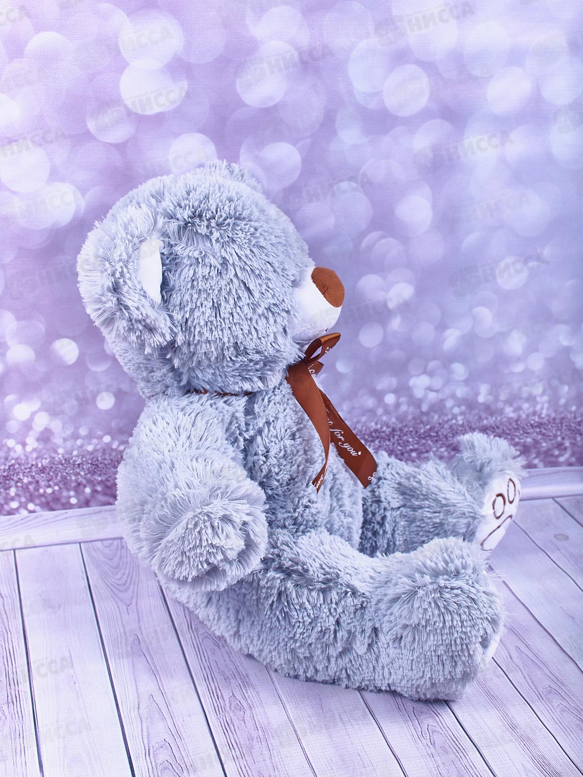 Медведь Бен 38см, серый с лентой, МБ-50Д  Мила