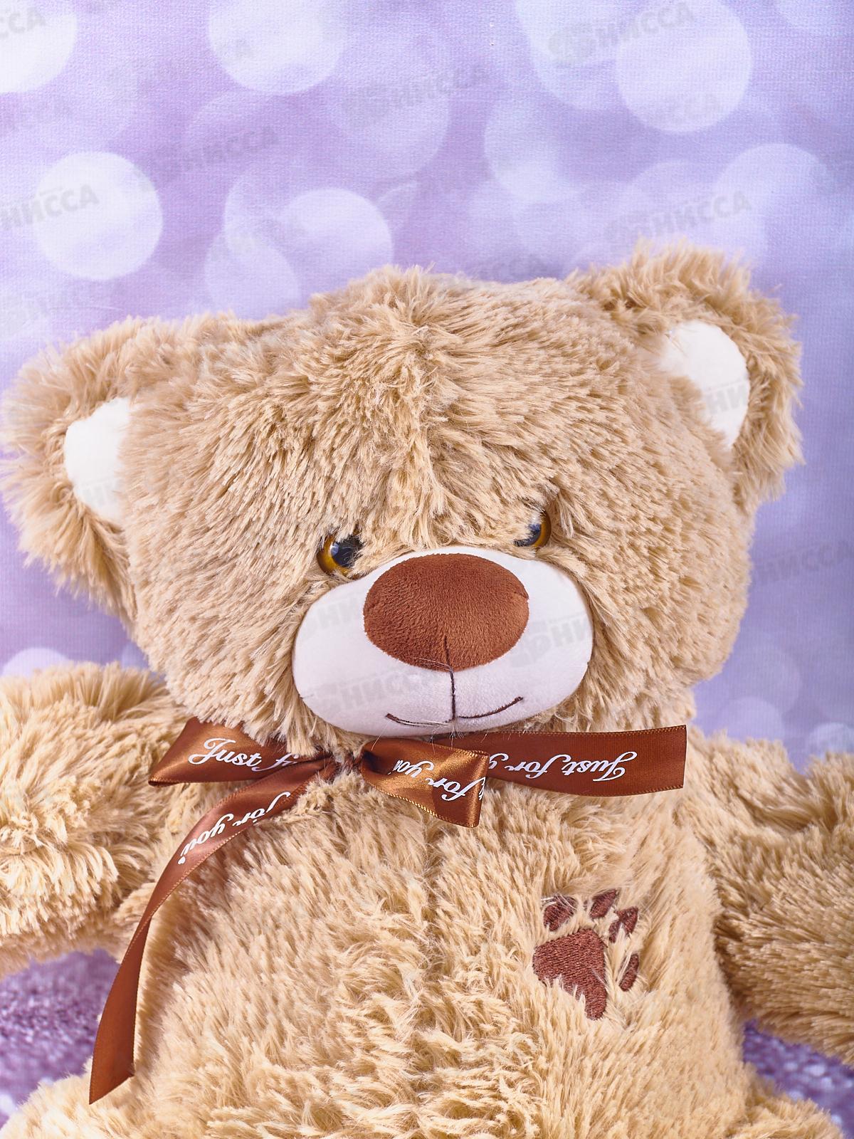 Медведь Бен 38см, МБ-50К цвет-кофейный, с лентой  Мила