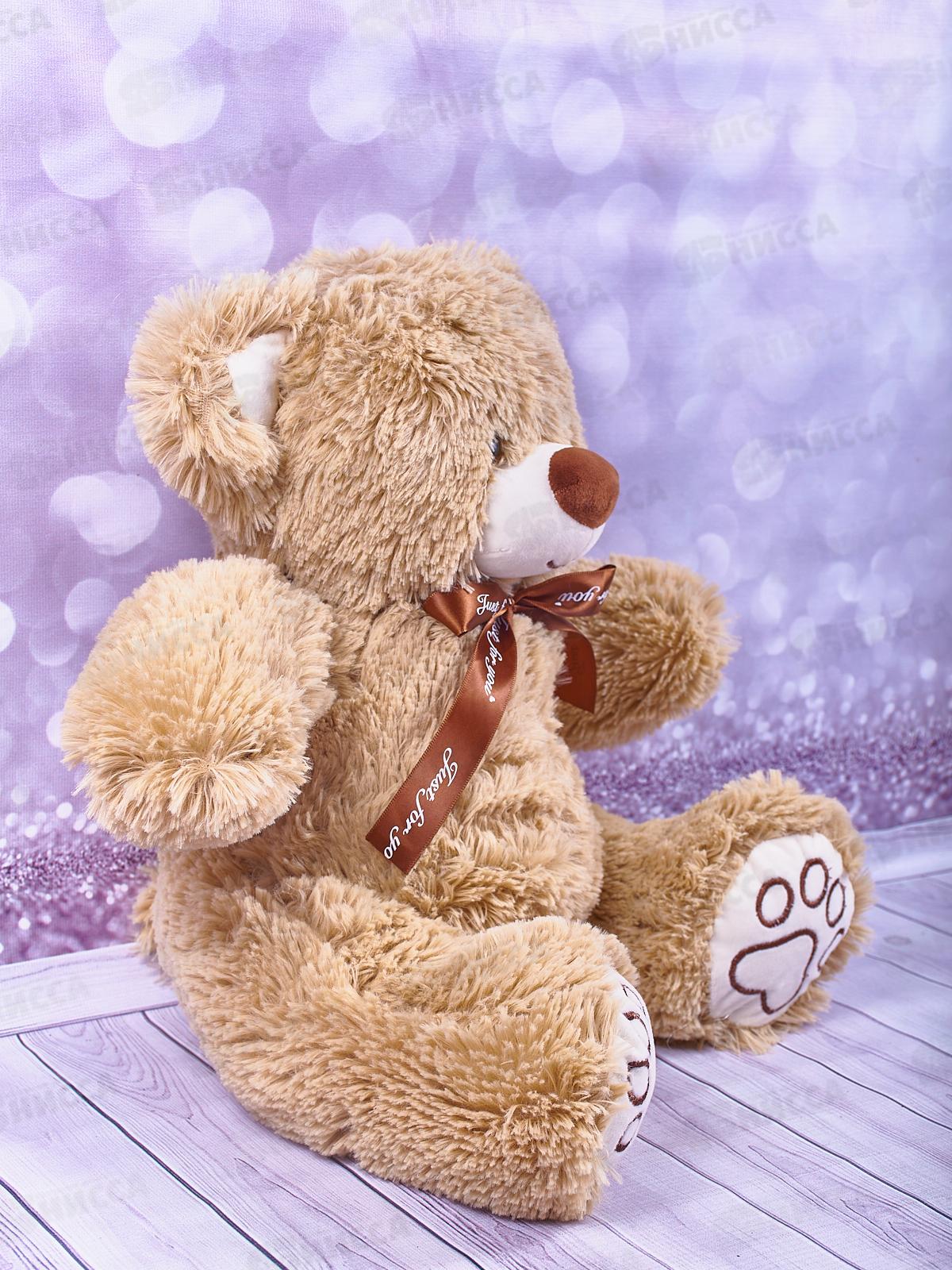 Медведь Бен 38см, МБ-50К цвет-кофейный, с лентой  Мила