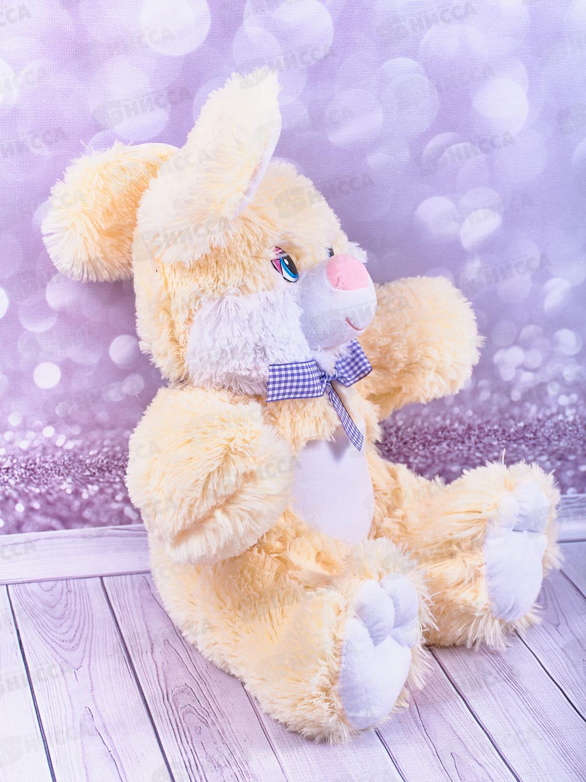 Заяц Ляля 30см, ЗЛ-40Ч цвет-персиковый, с лентой  Мила