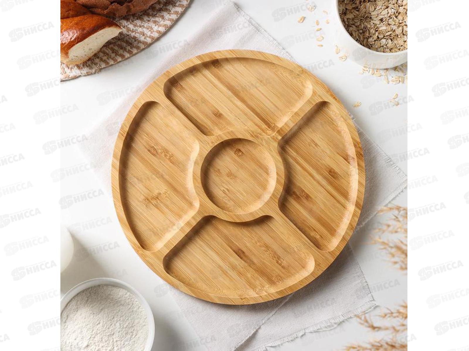 Менажница 5-ти секционная 28*2см бамбук КТ-МЖ-02