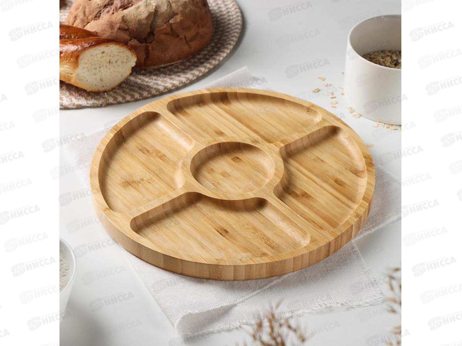 Менажница 5-ти секционная 28*2см бамбук КТ-МЖ-02