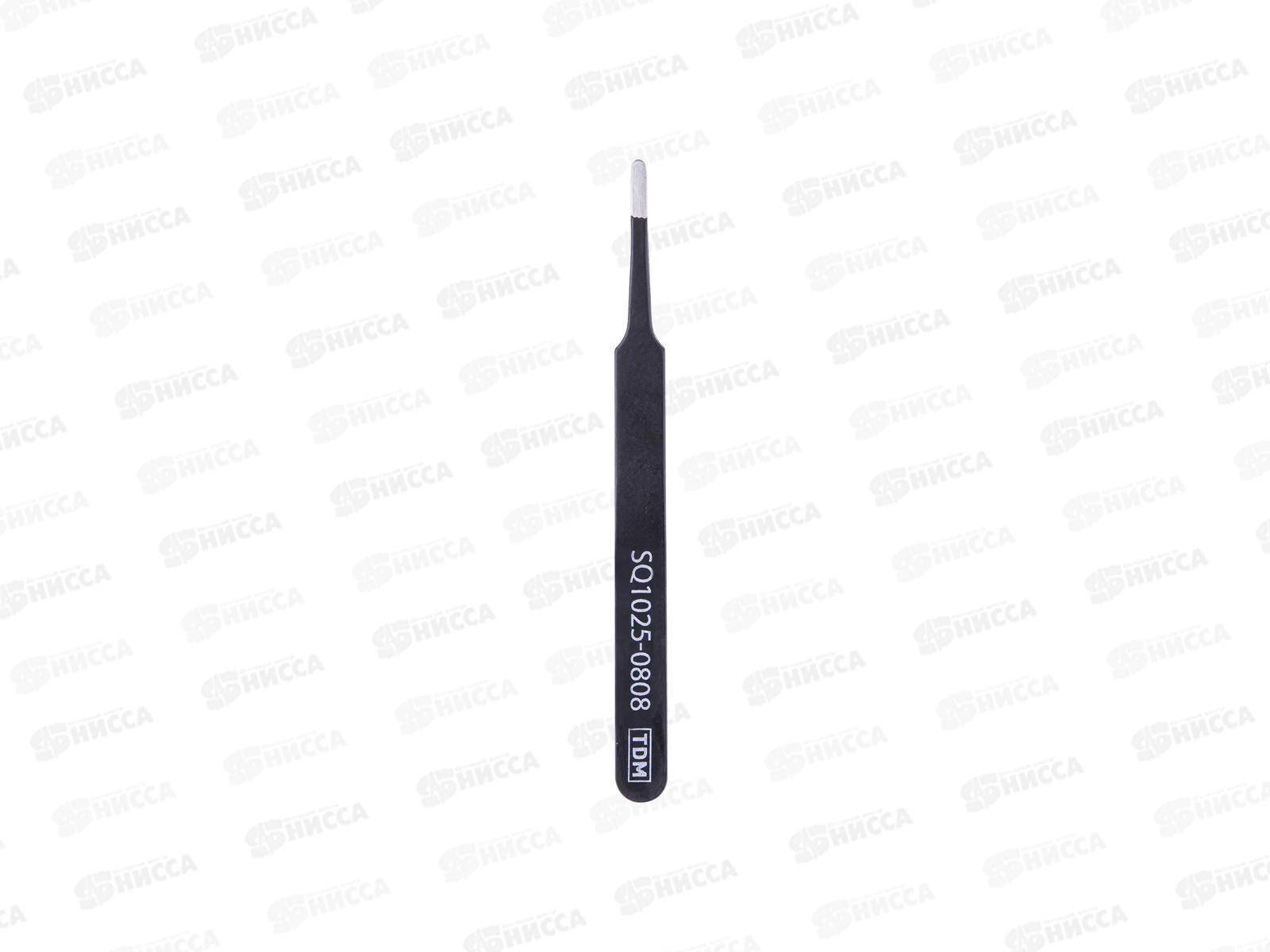 Пинцет прямой 120мм, плоское жало 3мм, нержавеющая сталь, антистатический, 0808