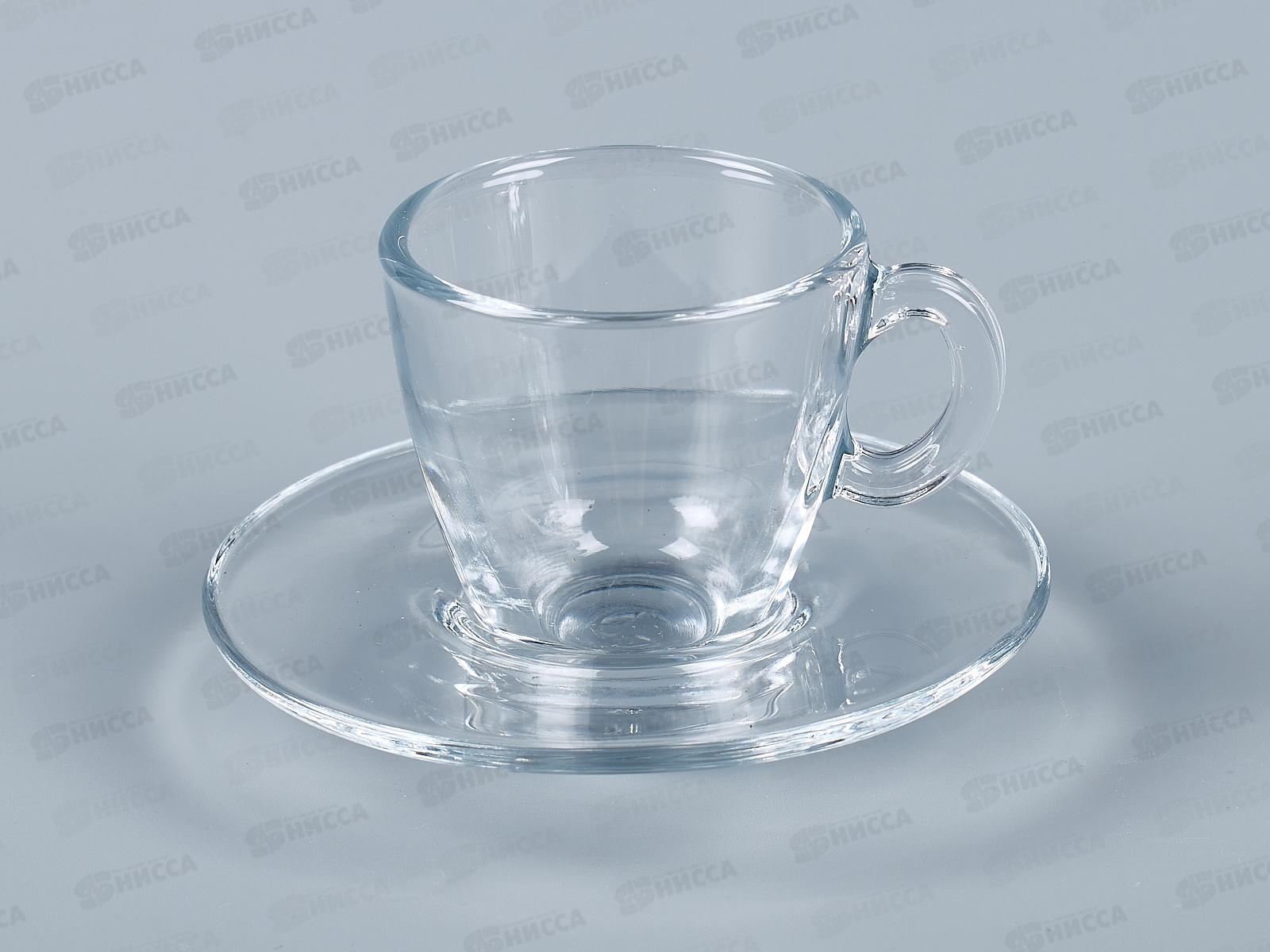 Набор Чашка с блюдцем Аква 72мл 6шт закал 95756 *4