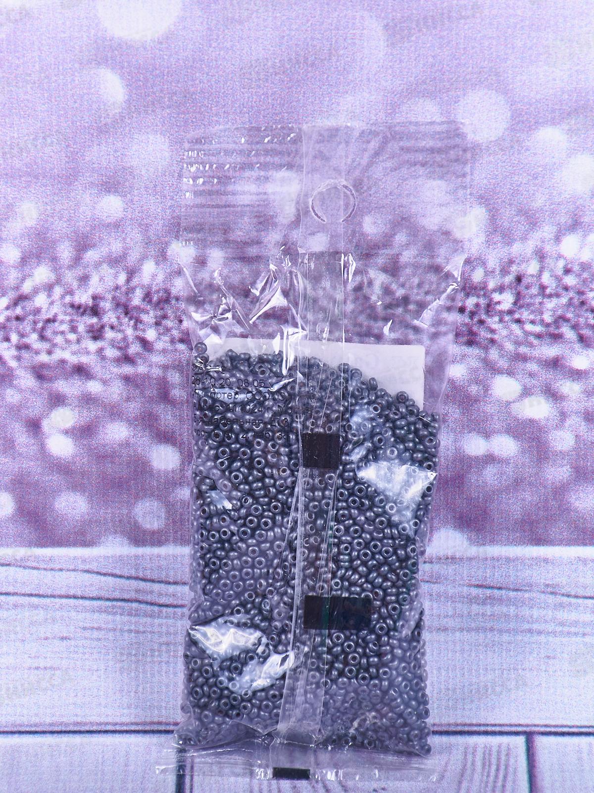 Бисер &quotGAMMA&quot F445 10/0 круглый, 50г, темно-серый матовый, 2.3мм, 28918/1