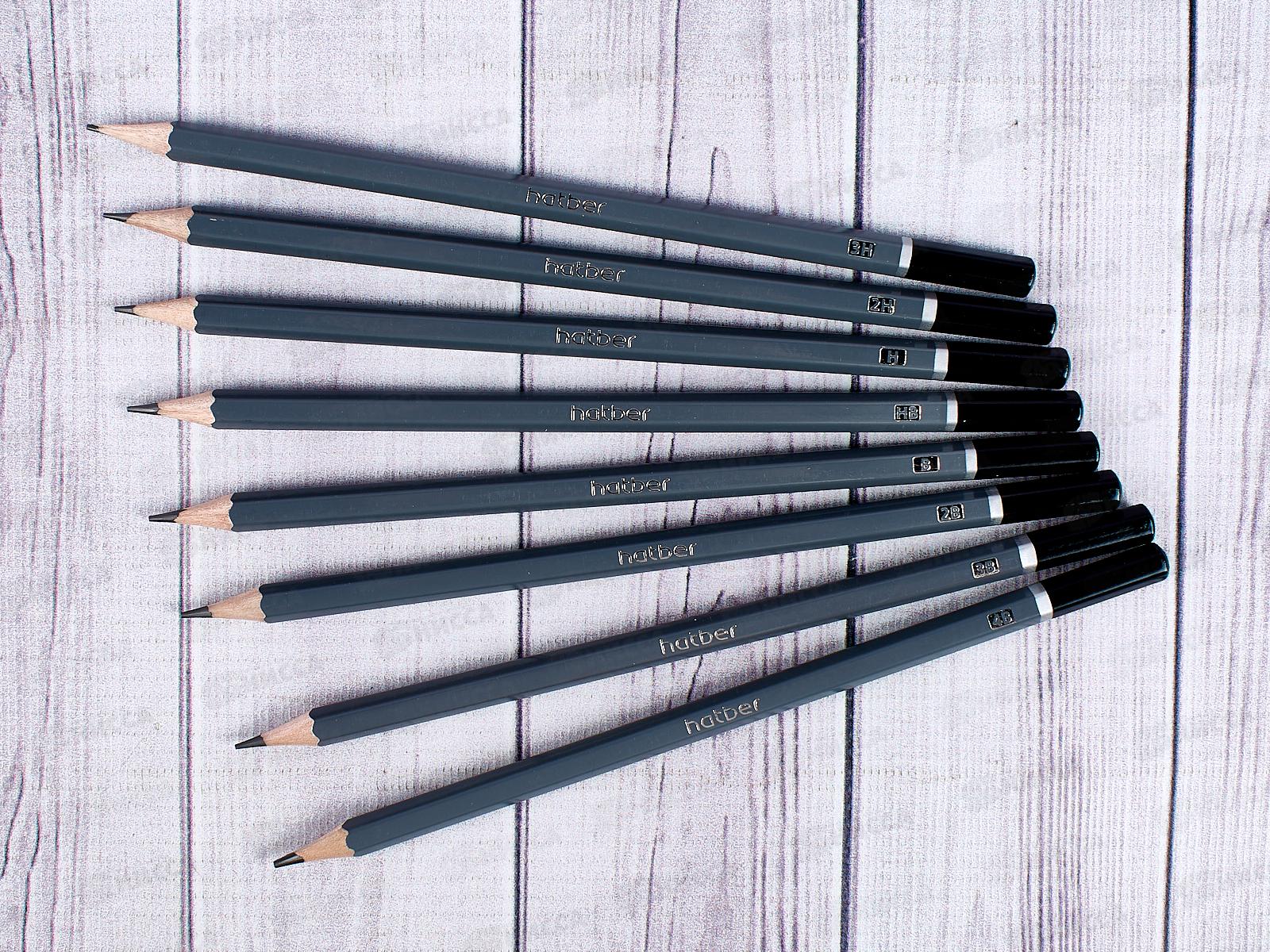 Карандаш чернографитный Hatber (8шт) заточенный 071087*18