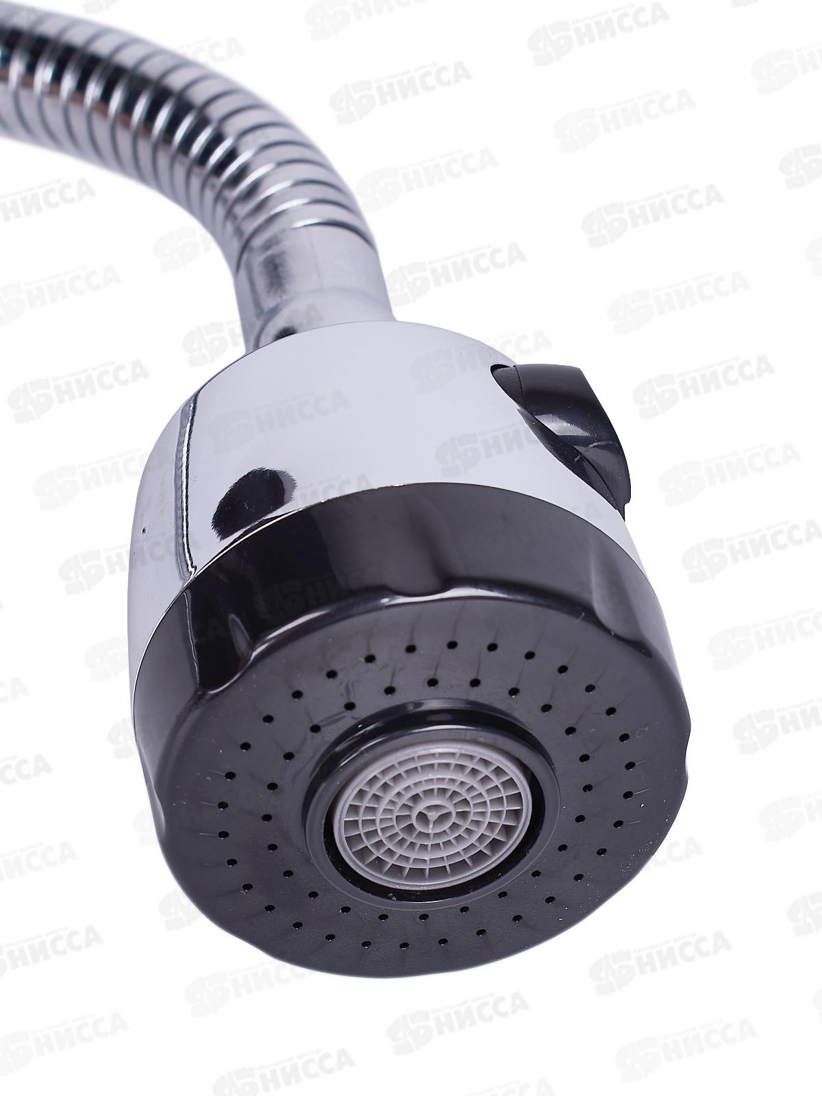 Смеситель для кухни Омега 1/2 керамика крестовой, с гибким изливом 48см, 4411 *10