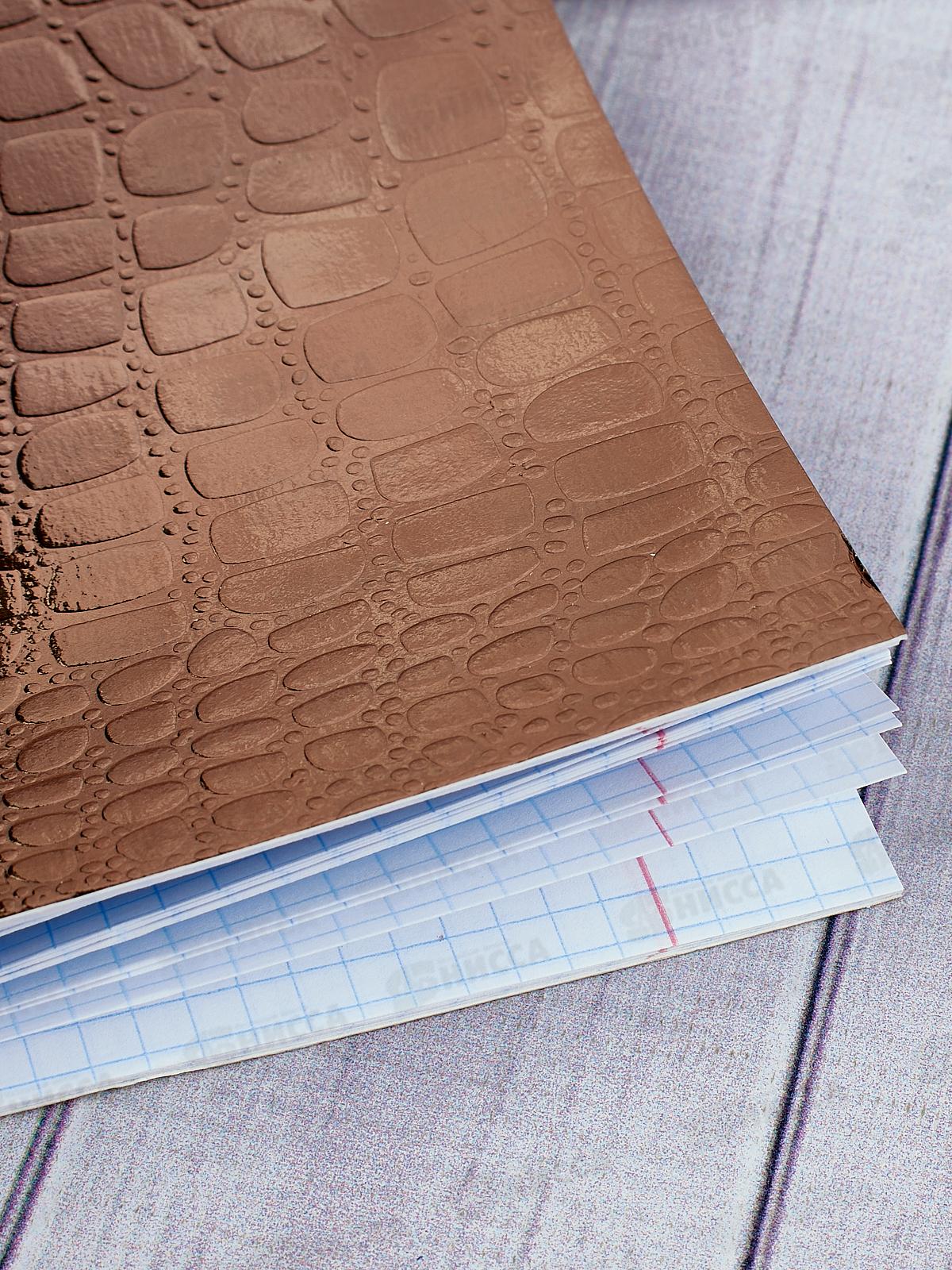 Тетрадь 48 листов клетка Hatber б/в METALLIC CROCO золото *10/100