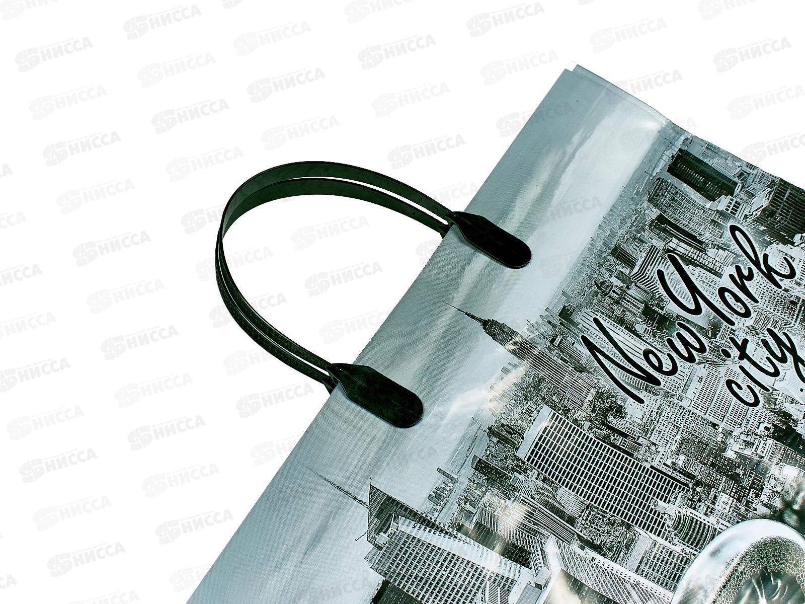 Пакет с пластиковой ручкой 37*34 Нью Йорк 80мкр *10/100