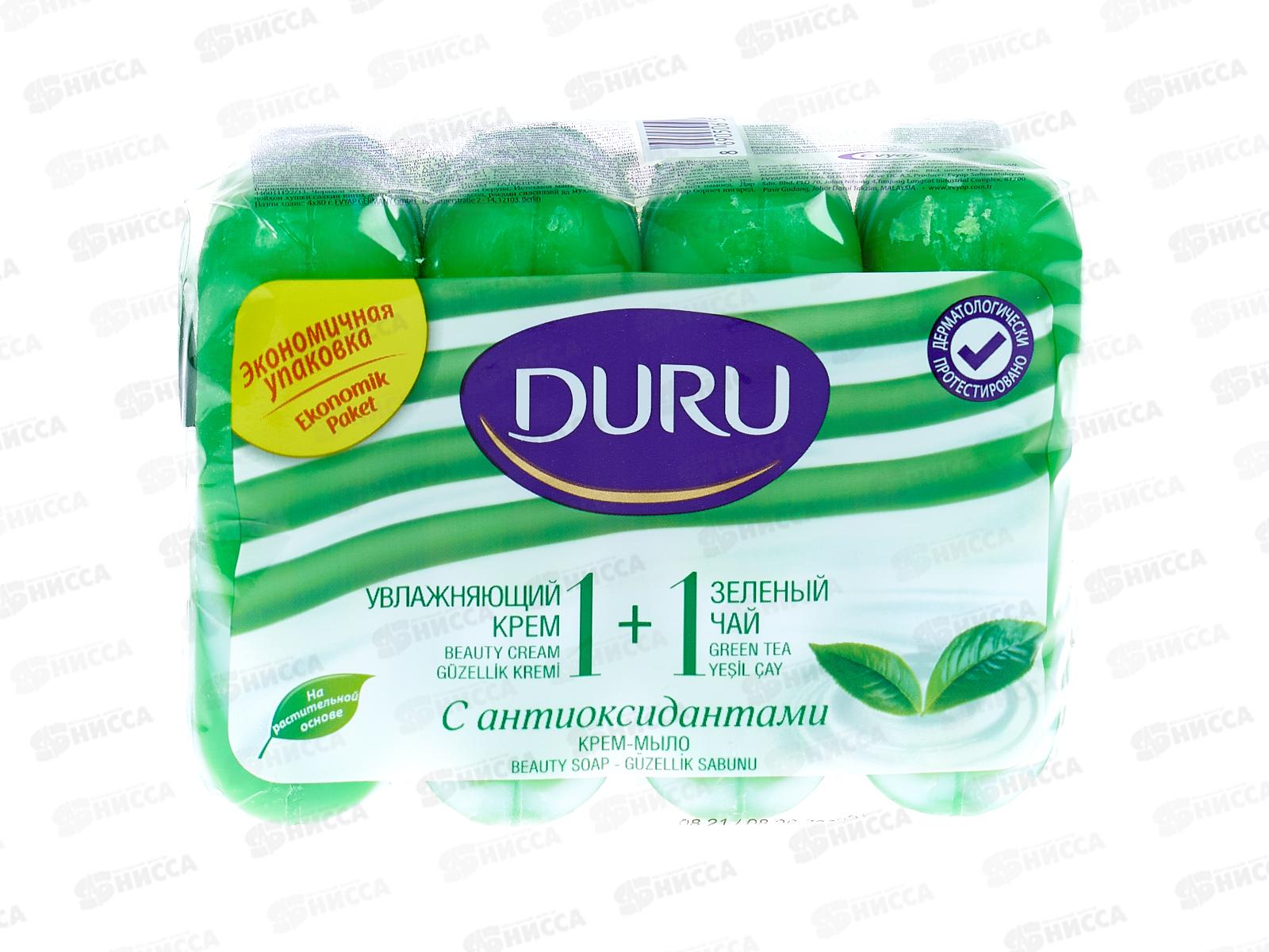 ДУРУ крем-мыло 4*80г зелёный чай *12