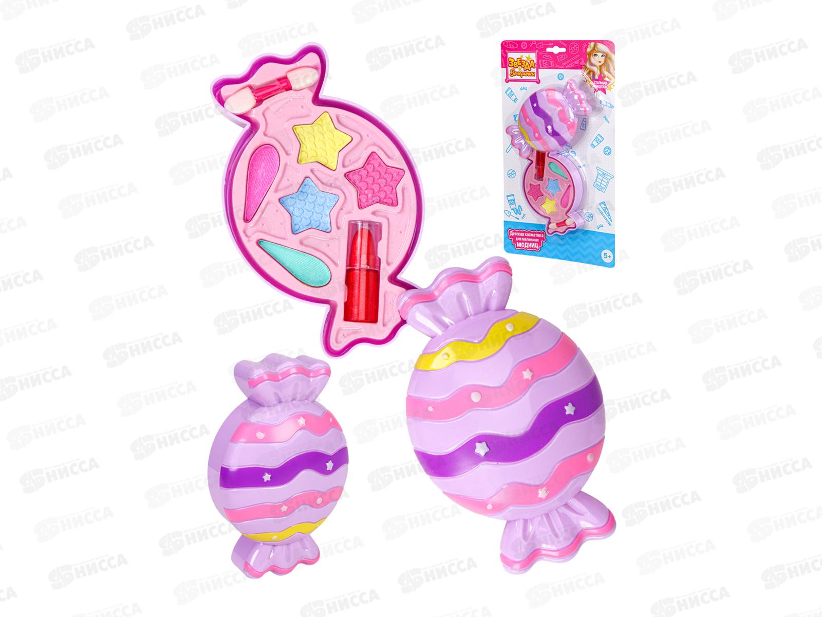 Набор детской косметики &quotКонфетка 1&quot КС-1899(помада, тени, апплик.)*72