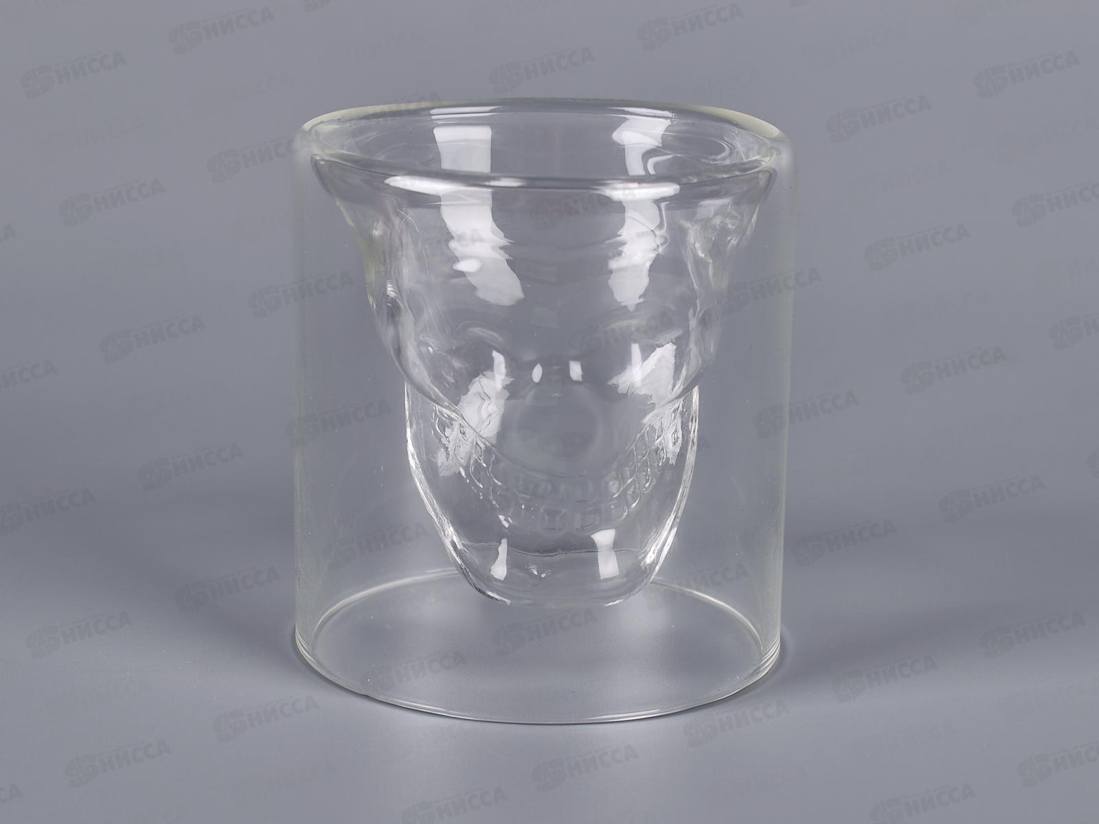 Стакан с двойными стенками, 85мл, &quotЧЕРЕП&quot, стекло  SU 0025