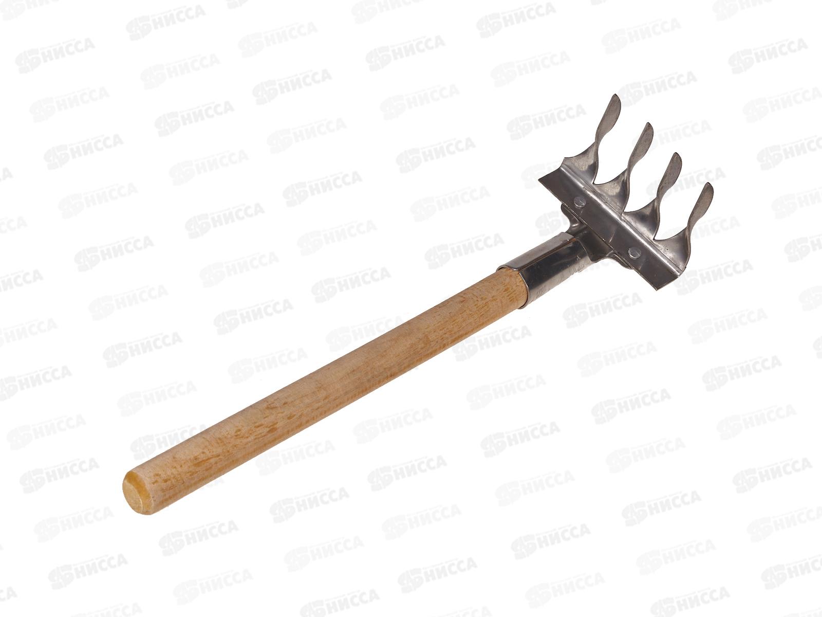 Грабли витые 4-х зубые нержавейка, с черенком