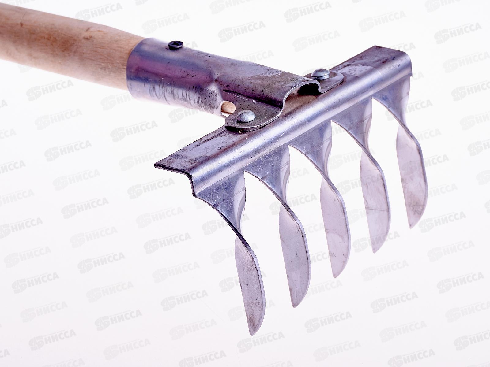 Грабли витые 5-и зубые нержавейка, с черенком