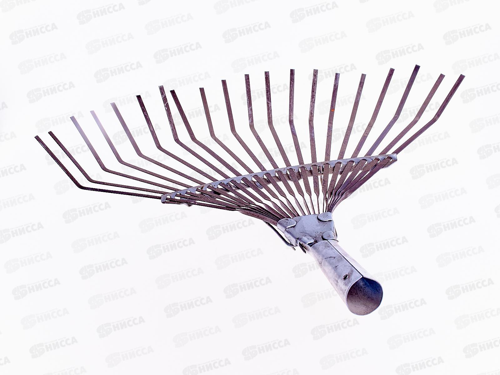 Грабли веерные пластинчатые 20 зубов, оцинкованные, без черенка, С-661