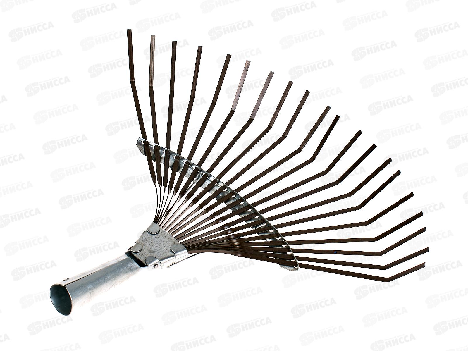 Грабли веерные раздвижные пластинчатые 20-зубые оцинкованные, без черенка, с647 (Павлово)  *10