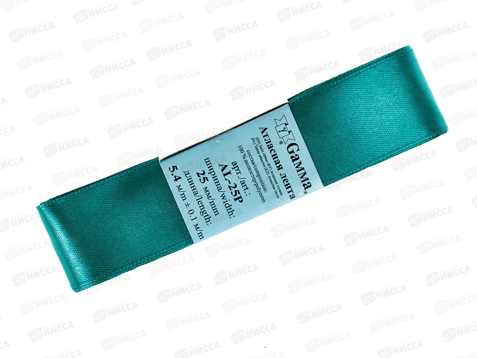 Лента атласная &quotGamma&quot 25мм (1&quot) №016 изумруд, 5,4м AL-25P фасовка