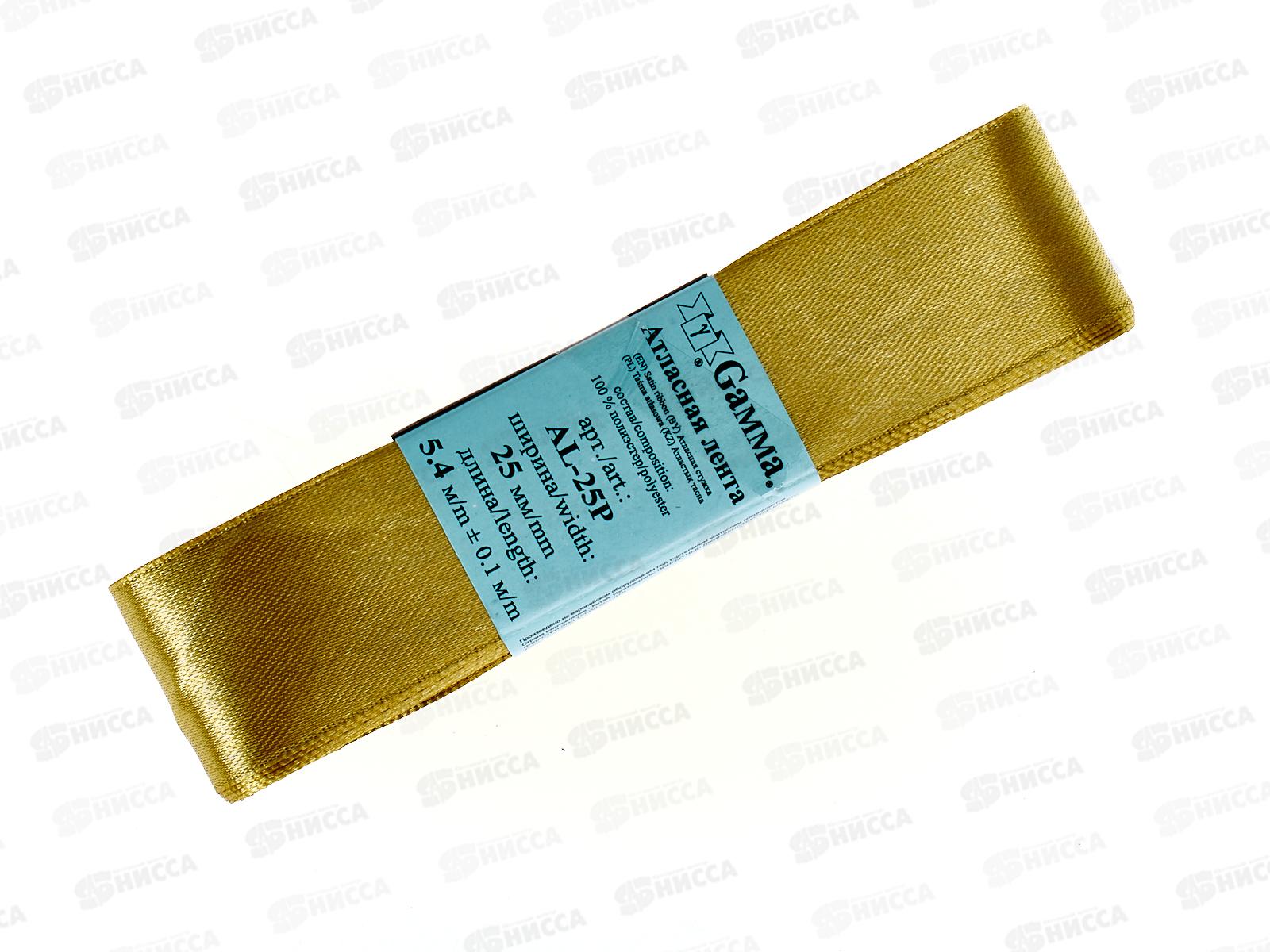 Лента атласная &quotGamma&quot 25мм (1&quot) №087 зелено-хаки, 5,4м AL-25Pфасовка
